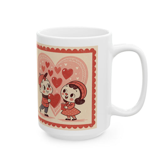 Vintage Cute Retro Couple Love Stamped 15oz - Score 81