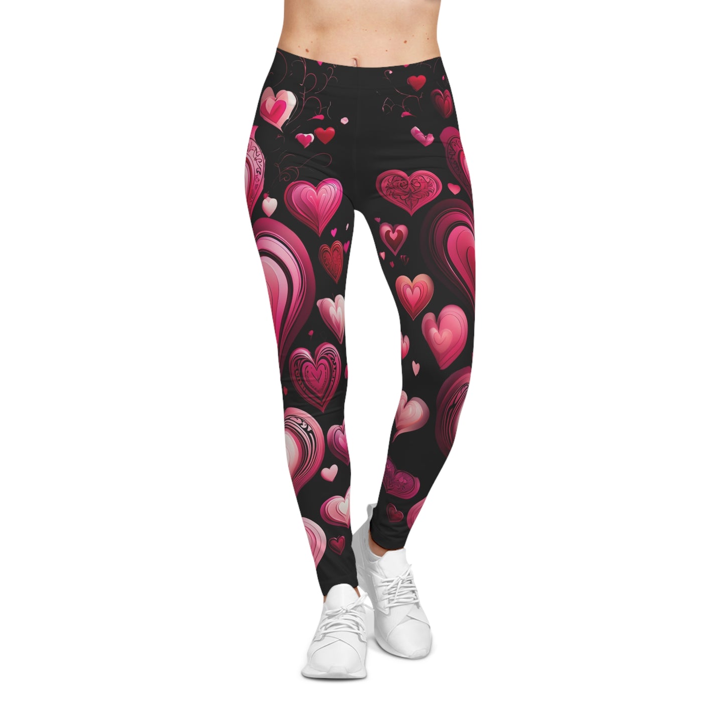 Heart Print Women's Casual Leggings - Romantic & Trendy Activewear