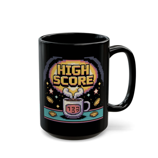 Pixel Art Gaming Mug - High Score Coffee Cup, Retro Gamer Gift, Customizable Tea Mug, Unique Birthday Present, Fun Nostalgic Kitchenware