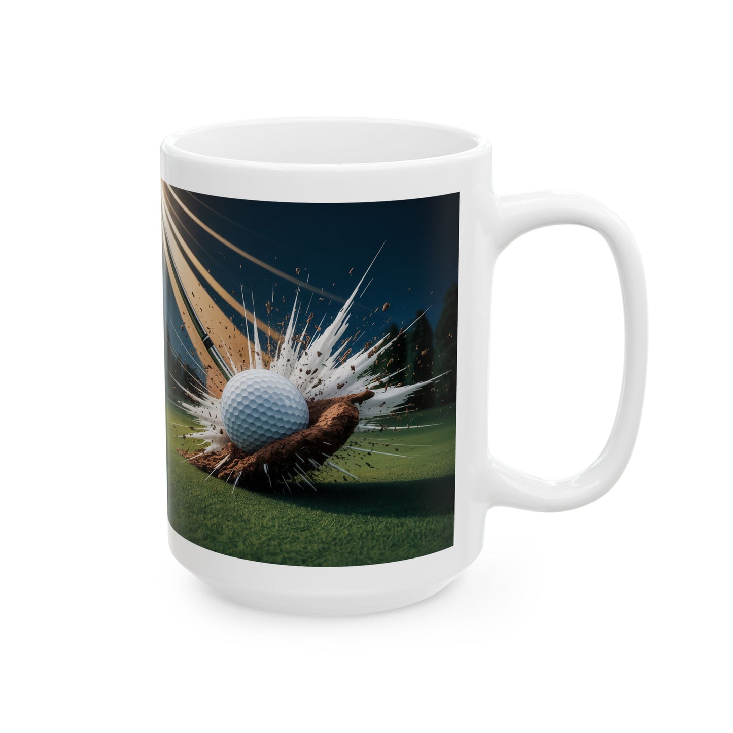 Power Golf Shot Ceramic Mug, (11oz, 15oz)