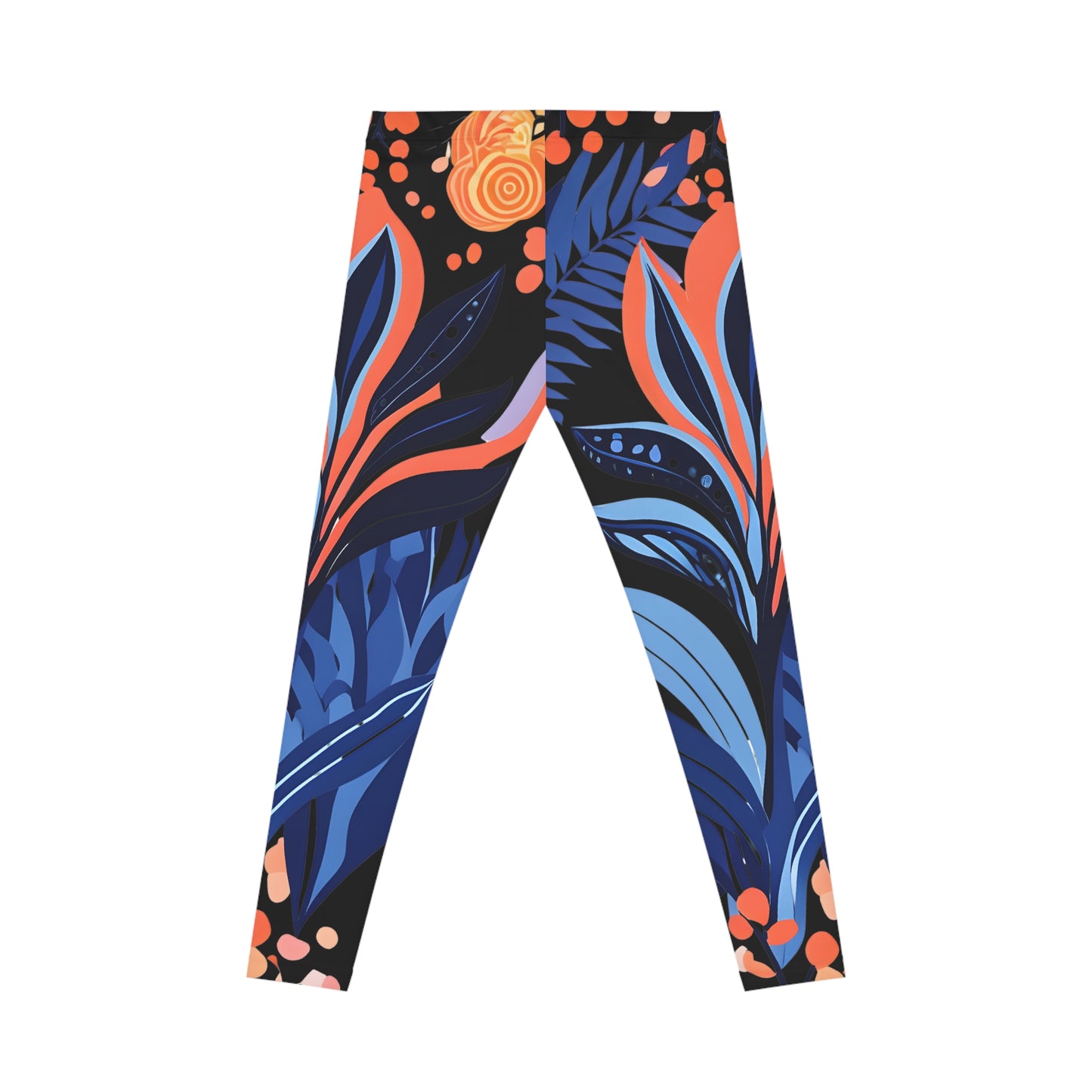 Black Tropical Floral Women Casual Leggings - Colorful Yoga & Lounge Wear