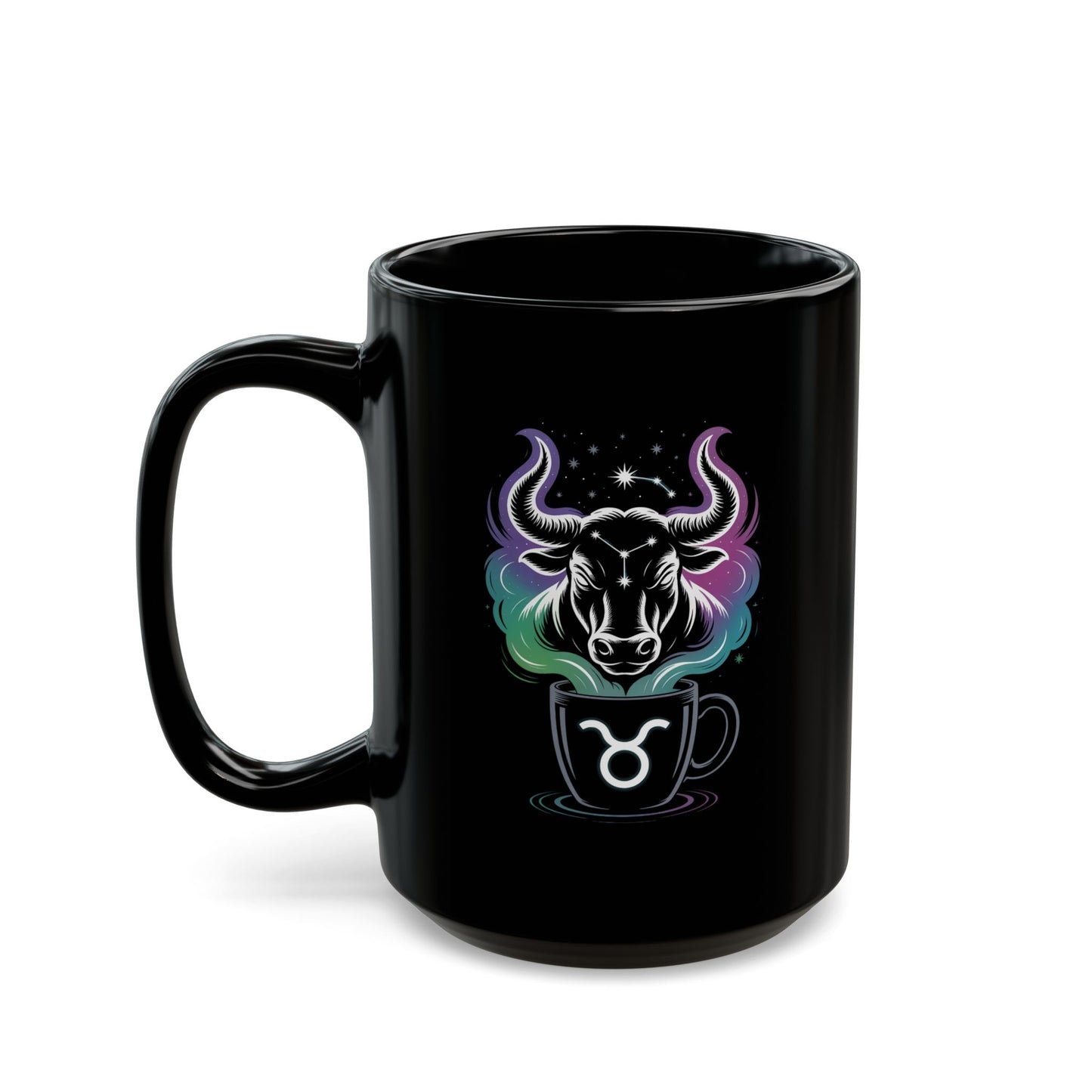 Astrological Taurus Black Mug - Celestial Zodiac Gift, Horoscope Mug, Astrology Coffee Cup, Personalized Mug, Birthday Gift