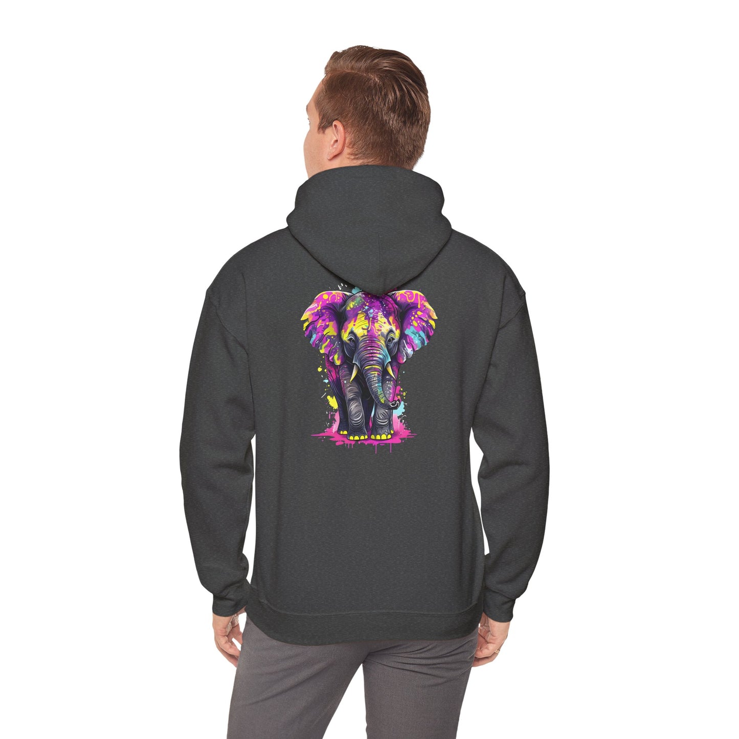 Colorful Elephant Art Hoodie for Men & Women, Cozy Heavy Blend Sweatshirt