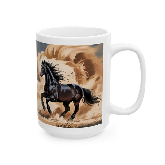 Dust Storm Stallion Elemental Series Ceramic Mug, (11oz, 15oz)