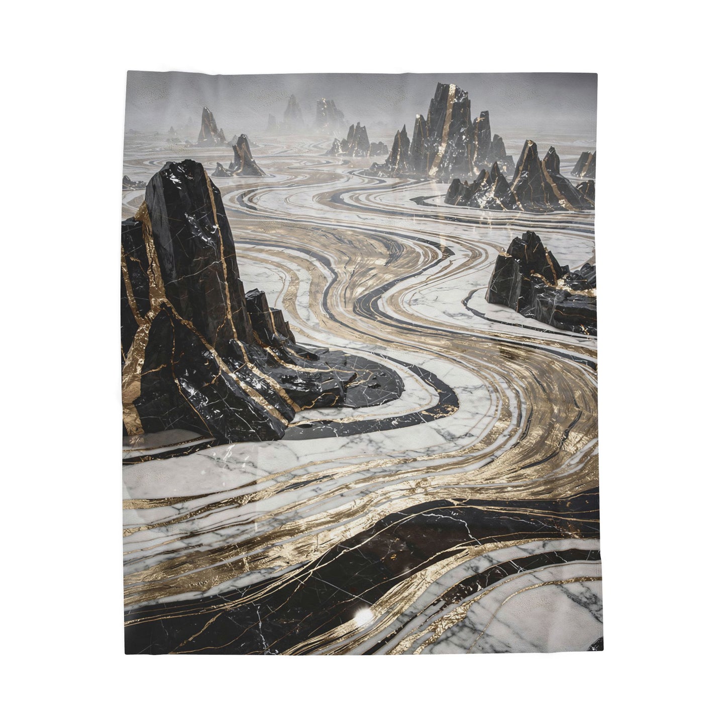 Abstract Marble Throw Blanket Black Gold Luxury Decor Blanket Modern Contemporary Home Accent Soft Plush Couch Throw by Lair Gadgets