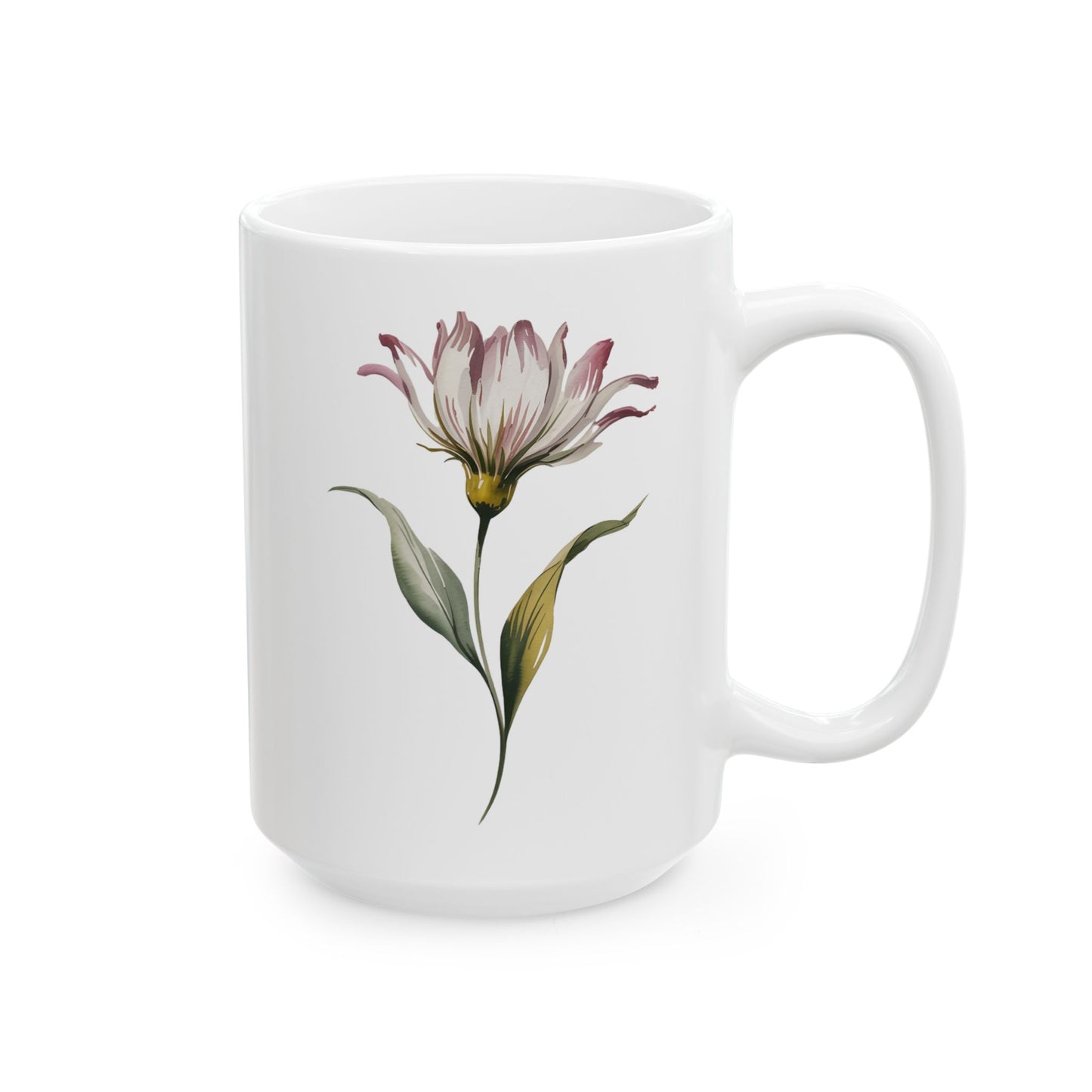 Watercolor flower #2 mock - Ceramic Mug,  15oz