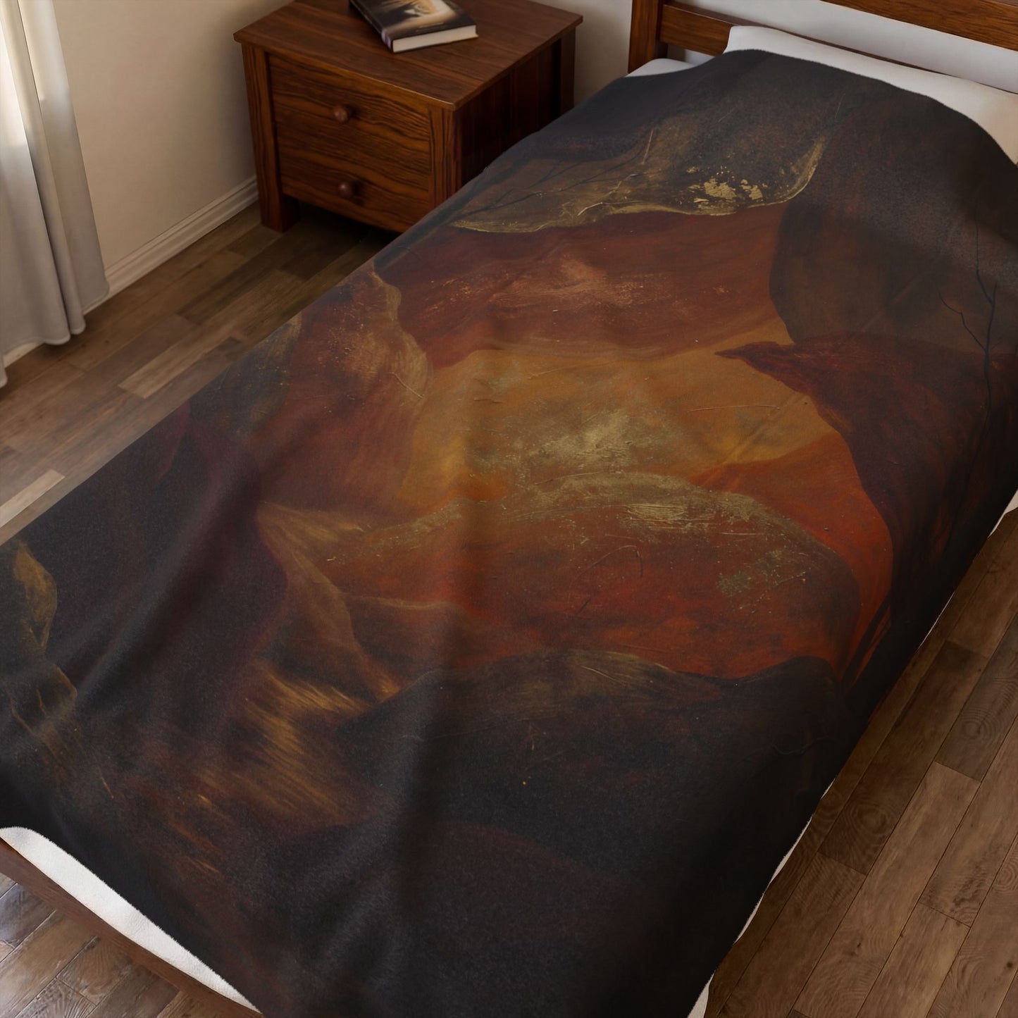 Fall Abstract Cave Velveteen Plush Blanket