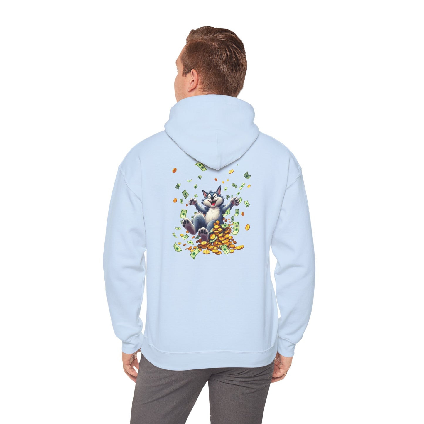 Unisex heavy blend hoodie, Playful Wolf,  Marty Byrd'n sweatshirt for casual wear, fun gift for friends and family