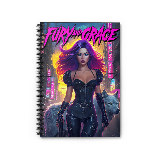 Fury and Grace Spiral Notebook - Stylish Ruled Lined Journal for Creatives