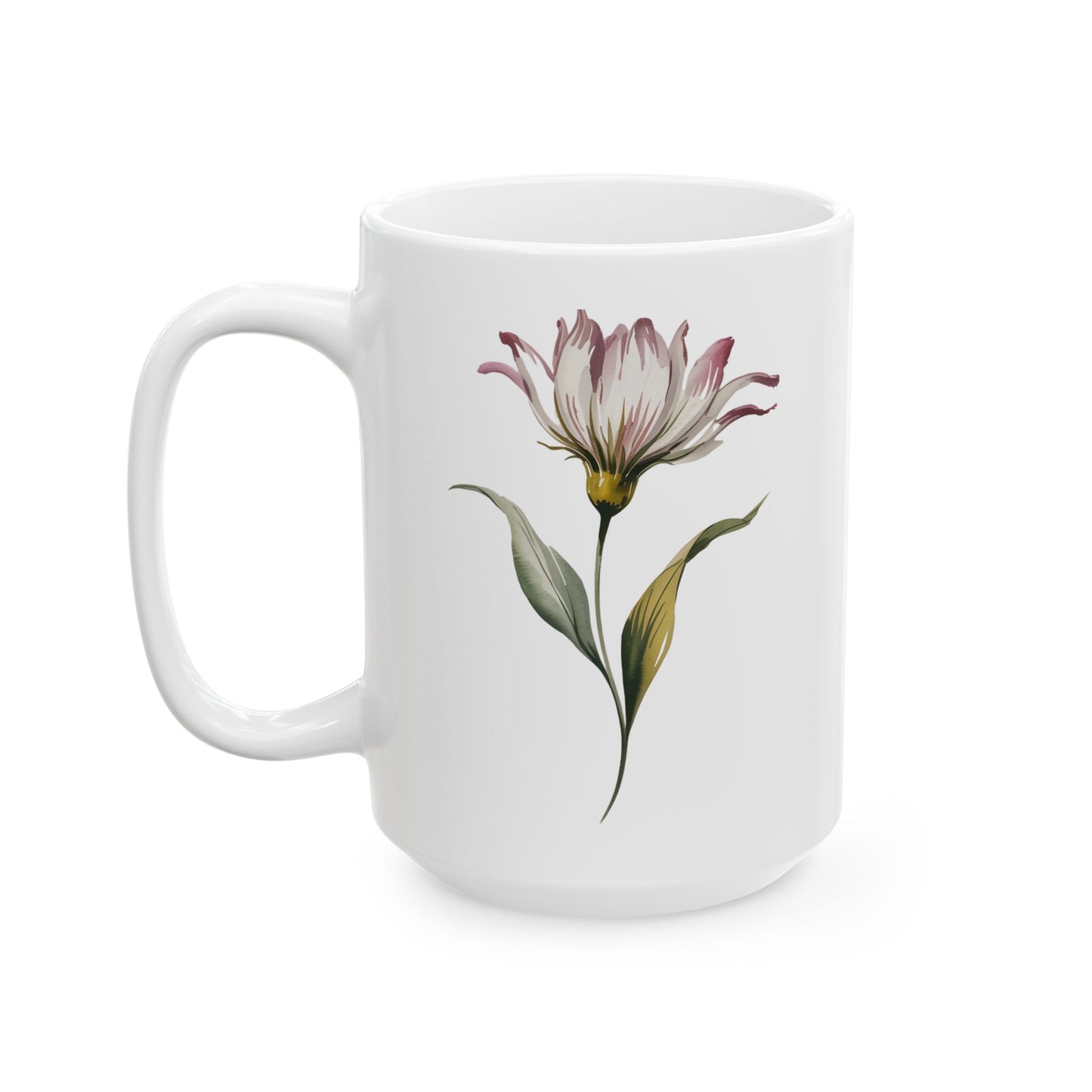 Watercolor flower #2 mock - Ceramic Mug,  15oz