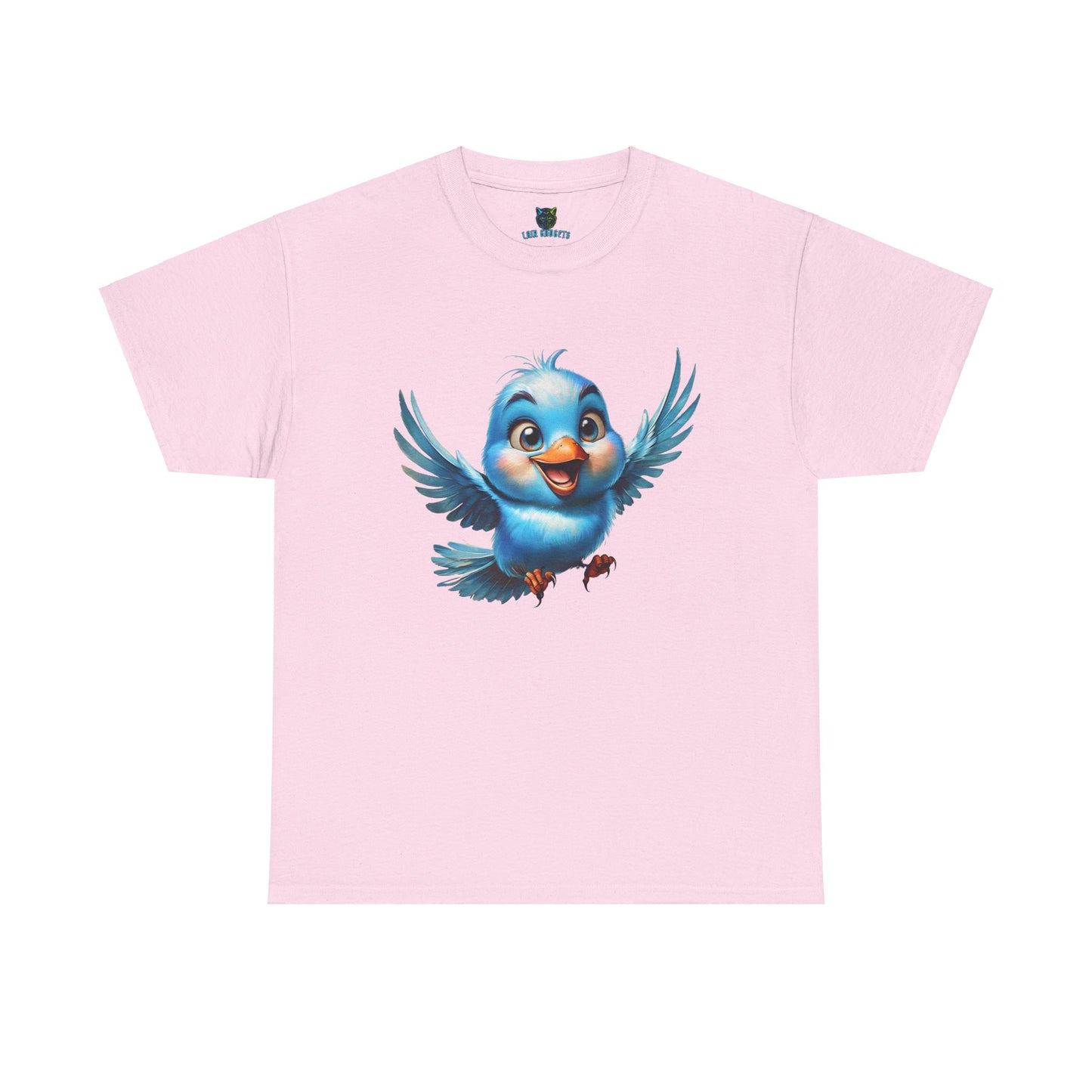 Playful Bluebird  Heavy Cotton Tee - Perfect for Nature Lovers & Everyday Wear