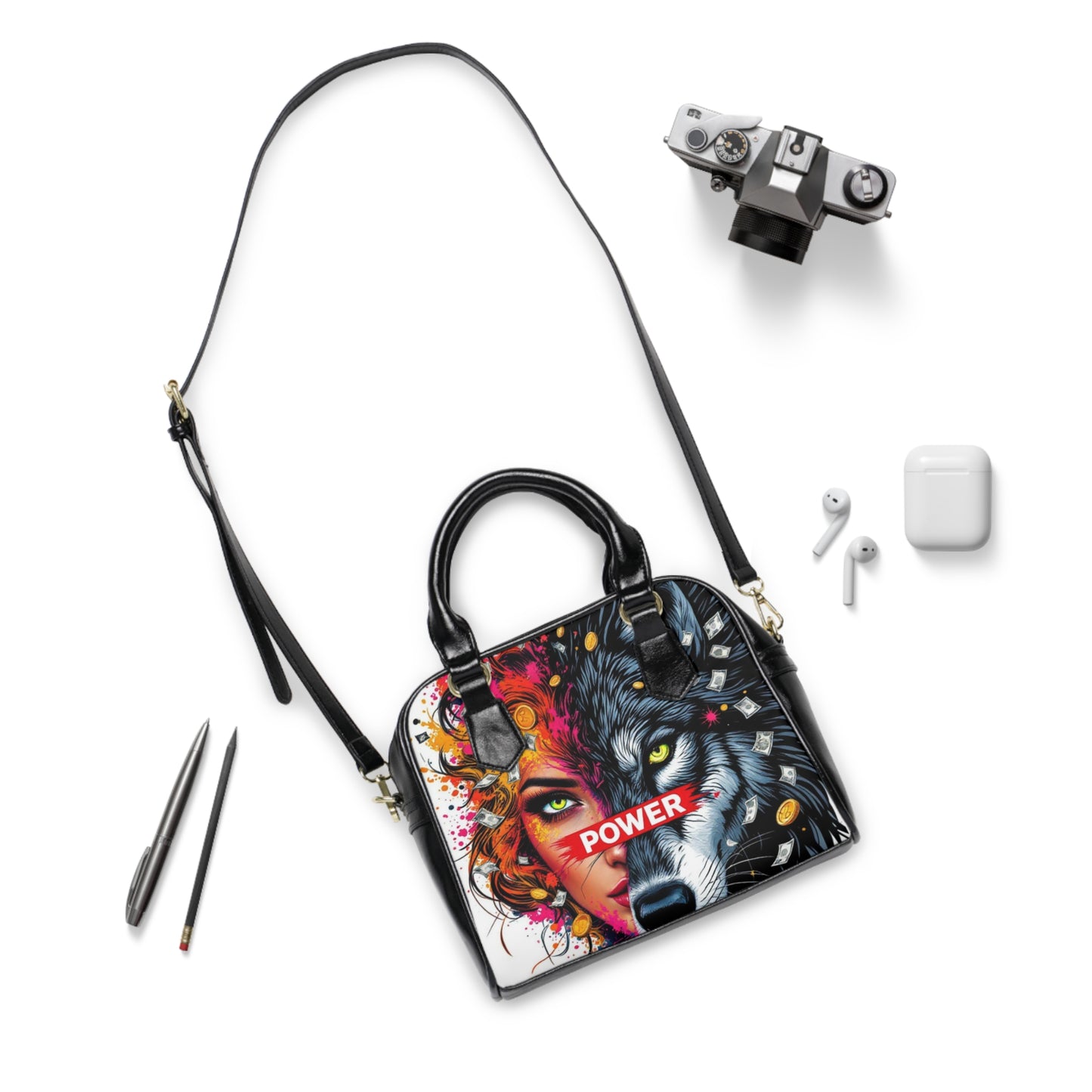 Power-Themed Shoulder Handbag, Bold Stylish Tote for Empowered Women – Perfect for Daily Use