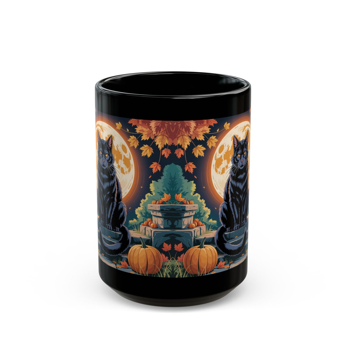 Cat full background Black Mug (15oz)