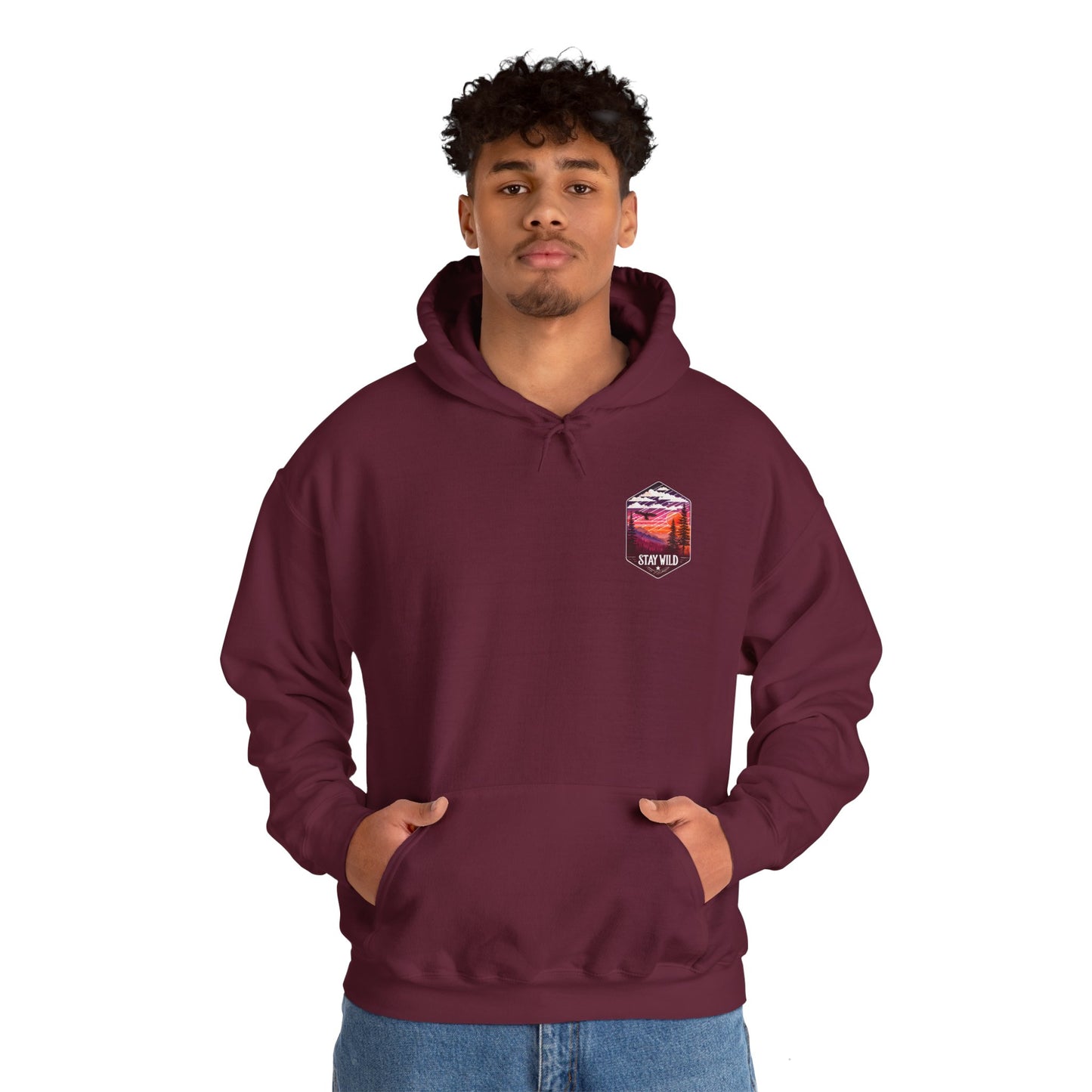 Retro Vibe Unisex Heavy Blend™ 'Stay Wild' Hooded Sweatshirt - Perfect for Chill Days and Cozy Nights