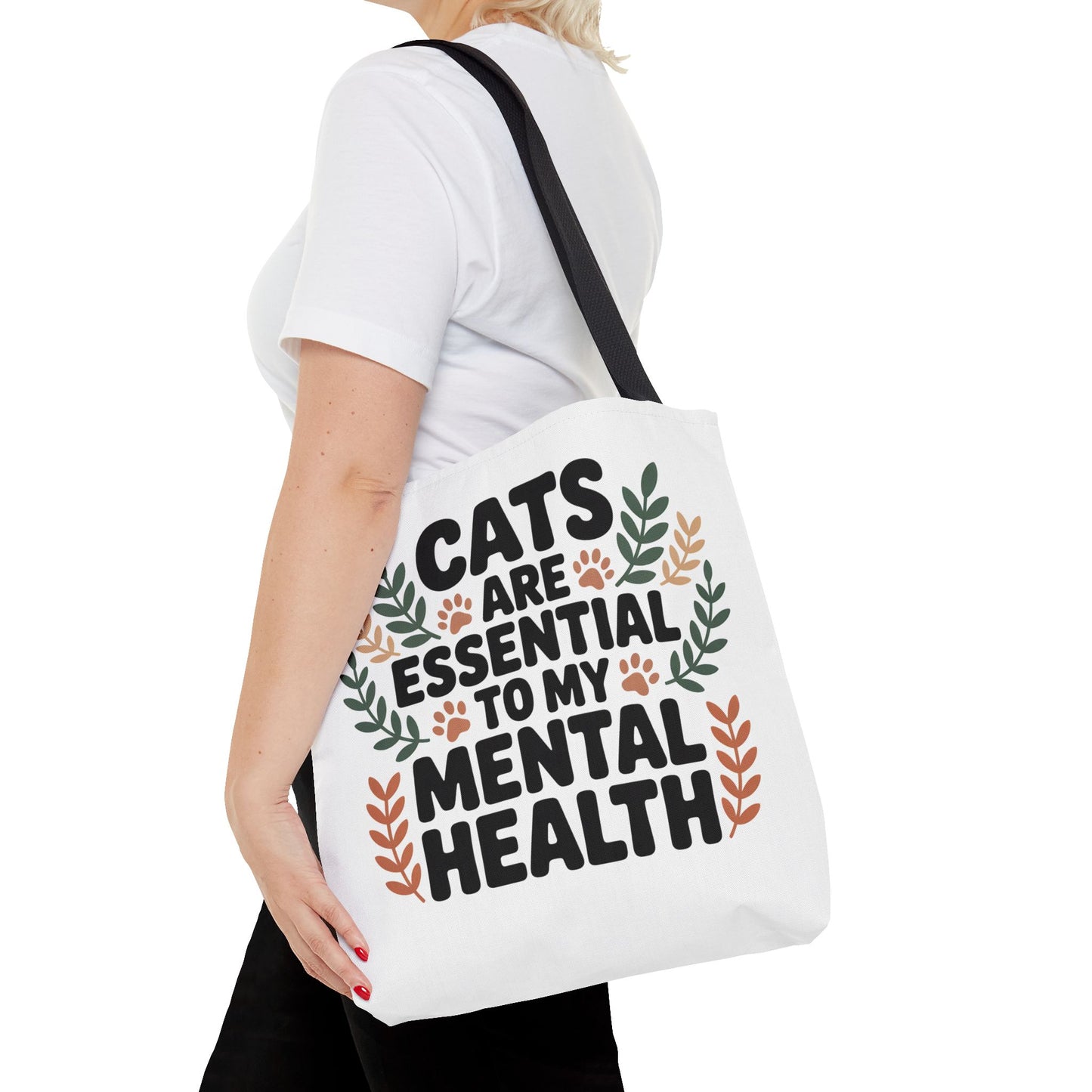 Cats are Essential to my Mental Health Tote Bag (AOP)