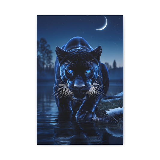 Midnight Panther Canvas Art - Stretched 1.25" - Perfect for Nature Lovers & Home Decor