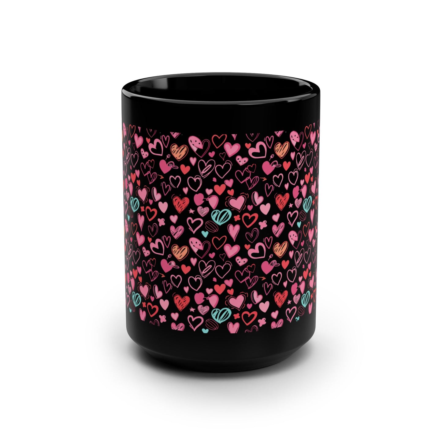 Black 15oz Mug — Cute Heart -Score 83