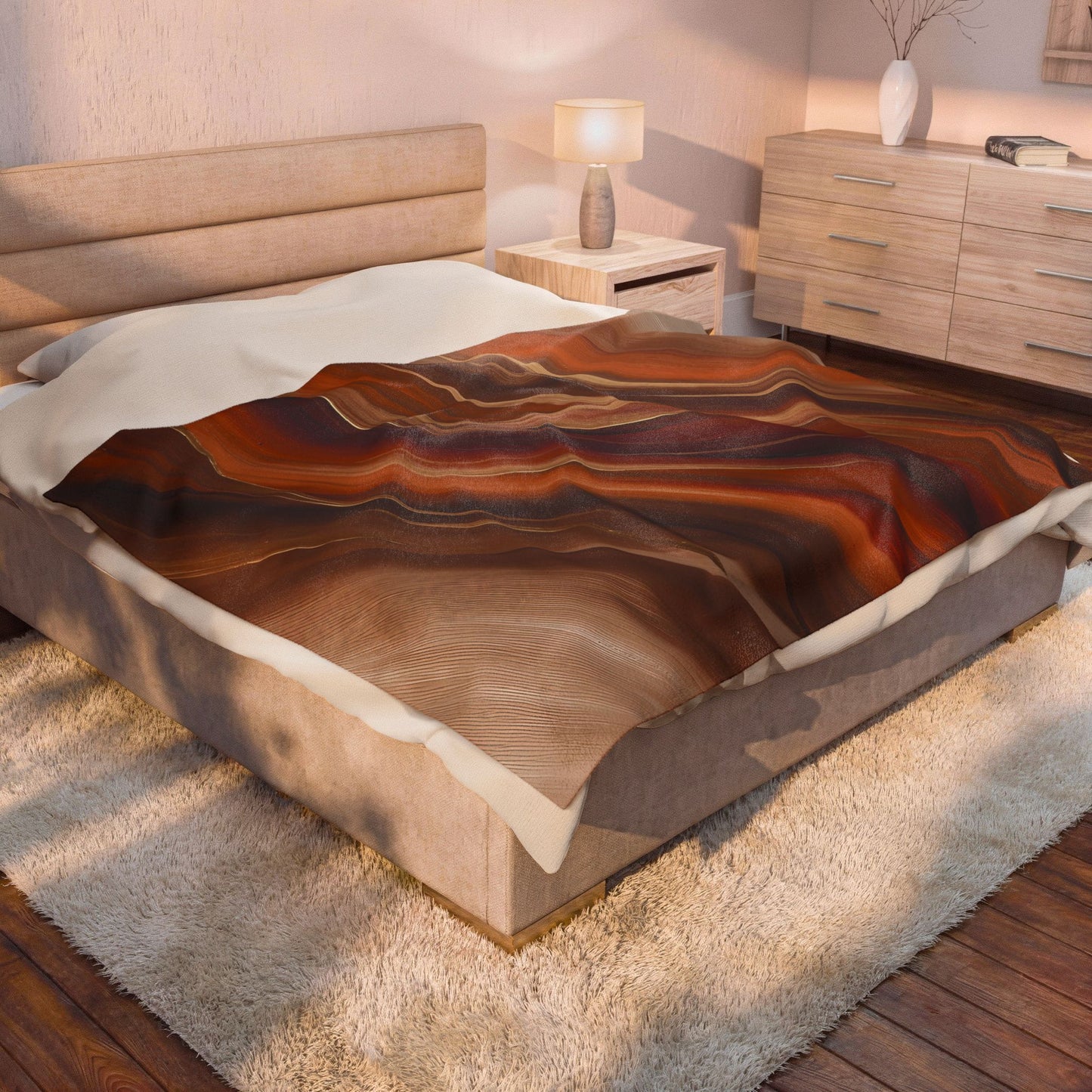Fall Flow Abstract Velveteen Plush Blanket