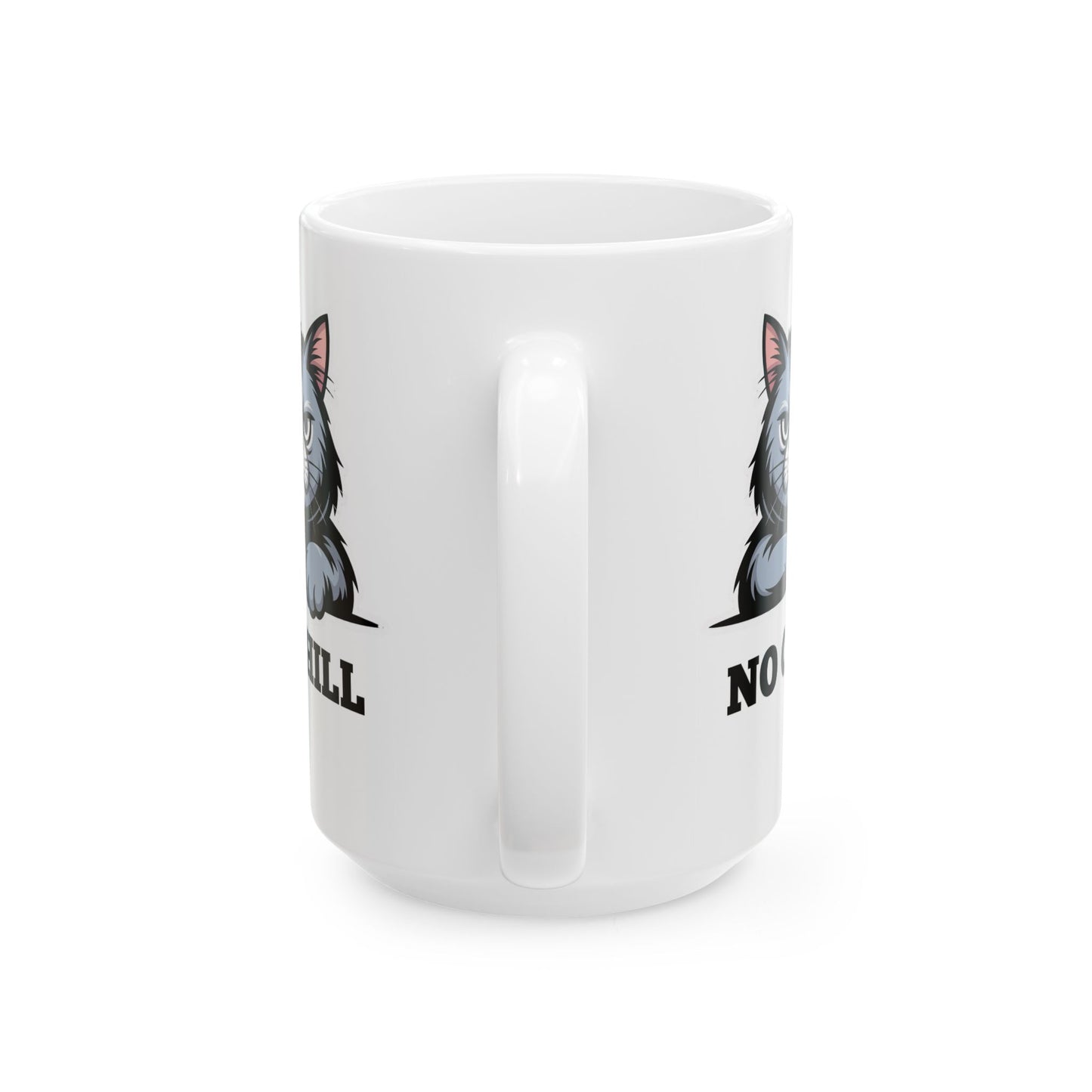 Funny Cat Coffee Mug – Angry Cat Mug for Work and Home – “No Chill” Design