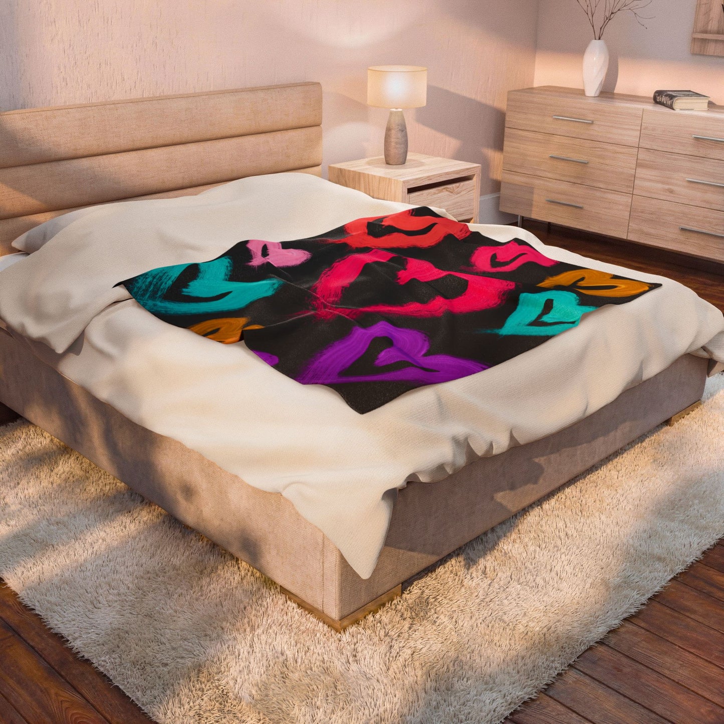 Wendy's Hearts Velveteen Plush Blanket