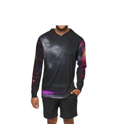 Men's Sports Warmup Hoodie - Vibrant Splash Design for Active Lifestyles