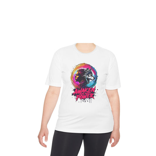 Awaken Your Power Unisex Moisture Wicking Tee - Vibrant Graphic Tee for Fitness Enthusiasts