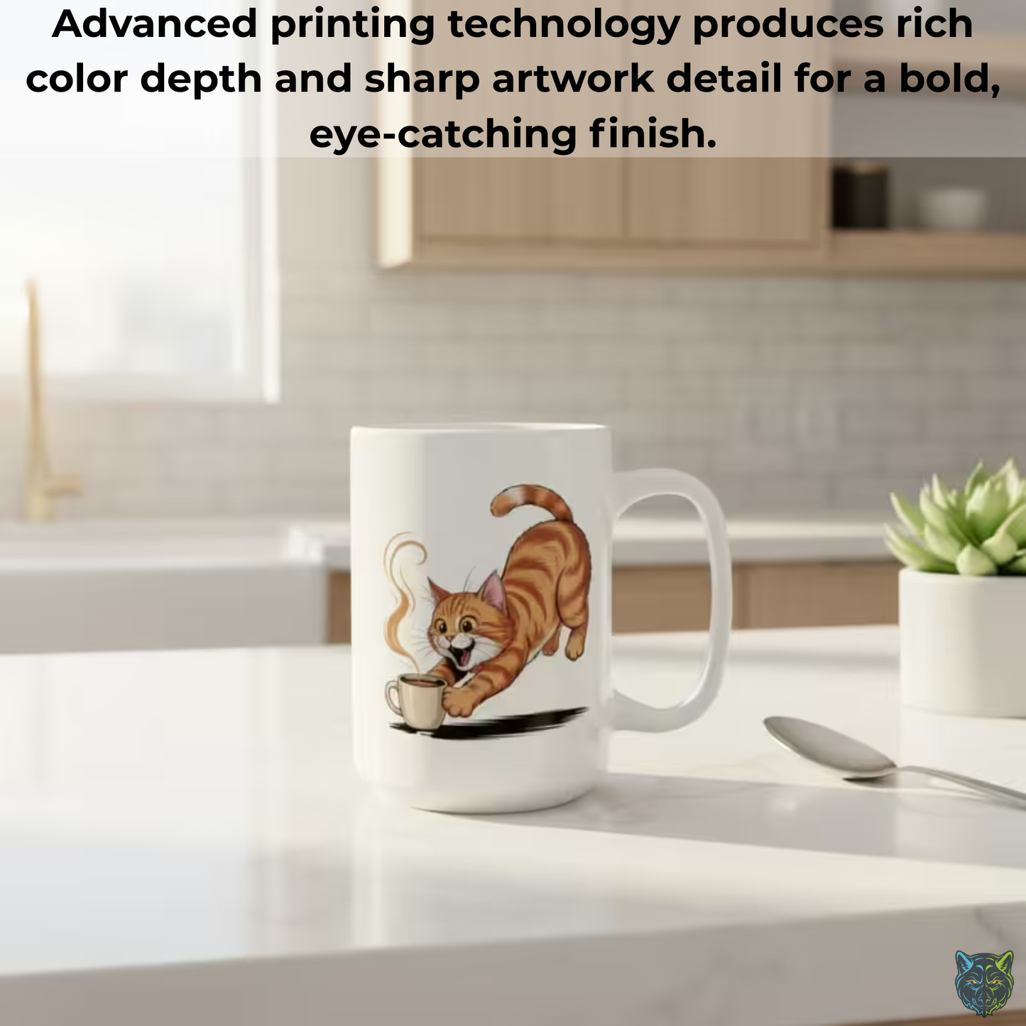 Funny Cat Coffee Mug Cute Orange Tabby Cat White Ceramic 15oz Coffee Lover Gift by Lair Gadgets