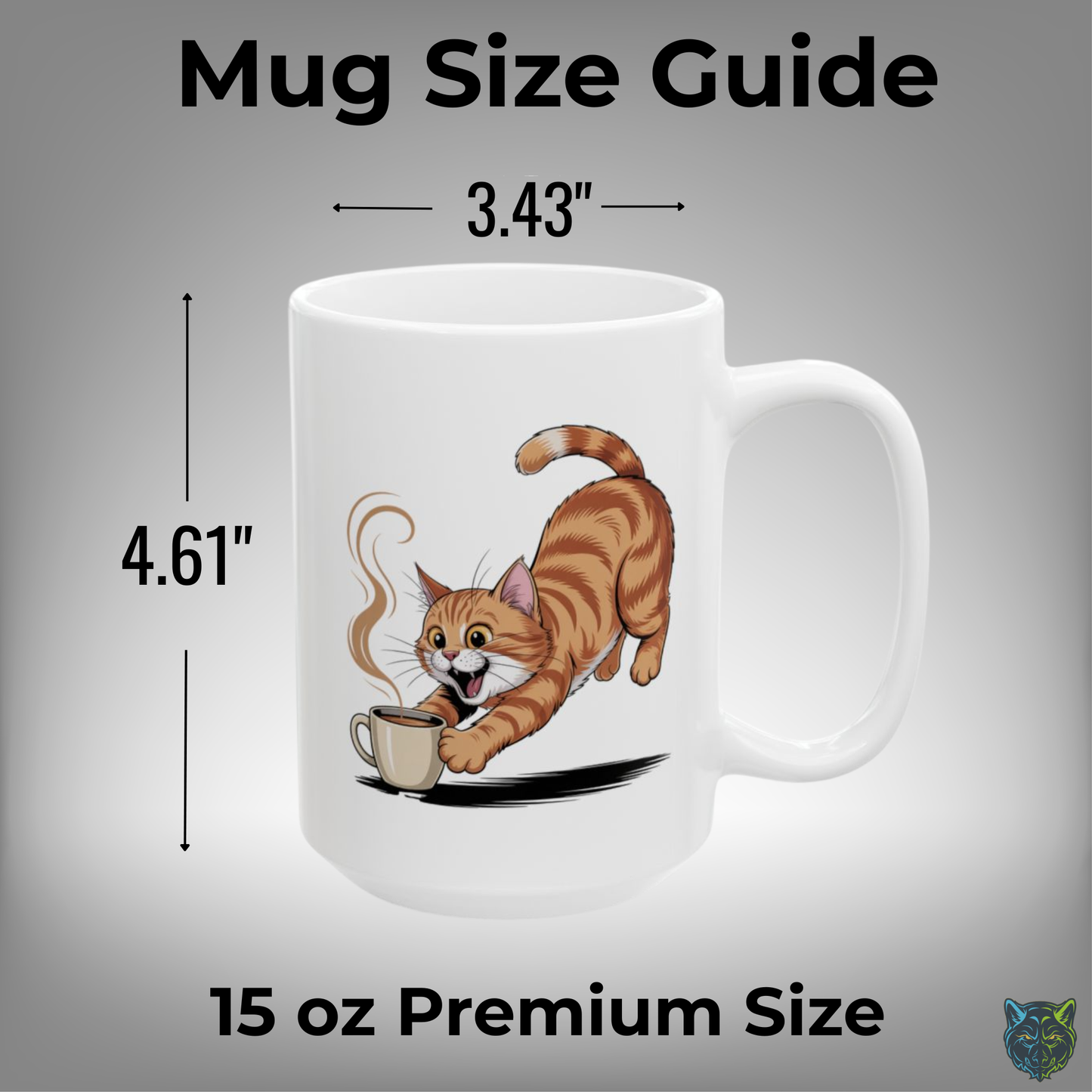 Funny Cat Coffee Mug Cute Orange Tabby Cat White Ceramic 15oz Coffee Lover Gift by Lair Gadgets