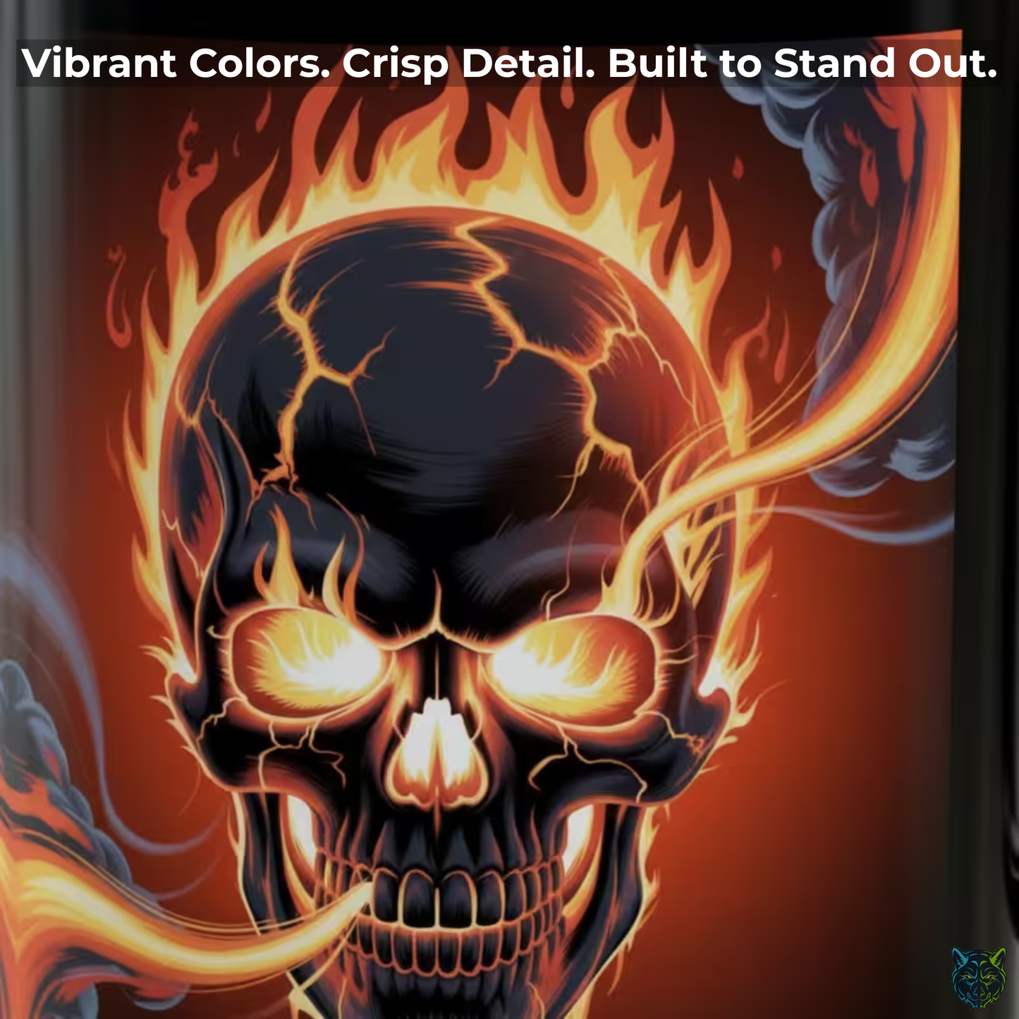 Skull Coffee Mug Flaming Skeleton Black Ceramic Coffee Mug 15oz Gothic Fire Design Gift by Lair Gadgets