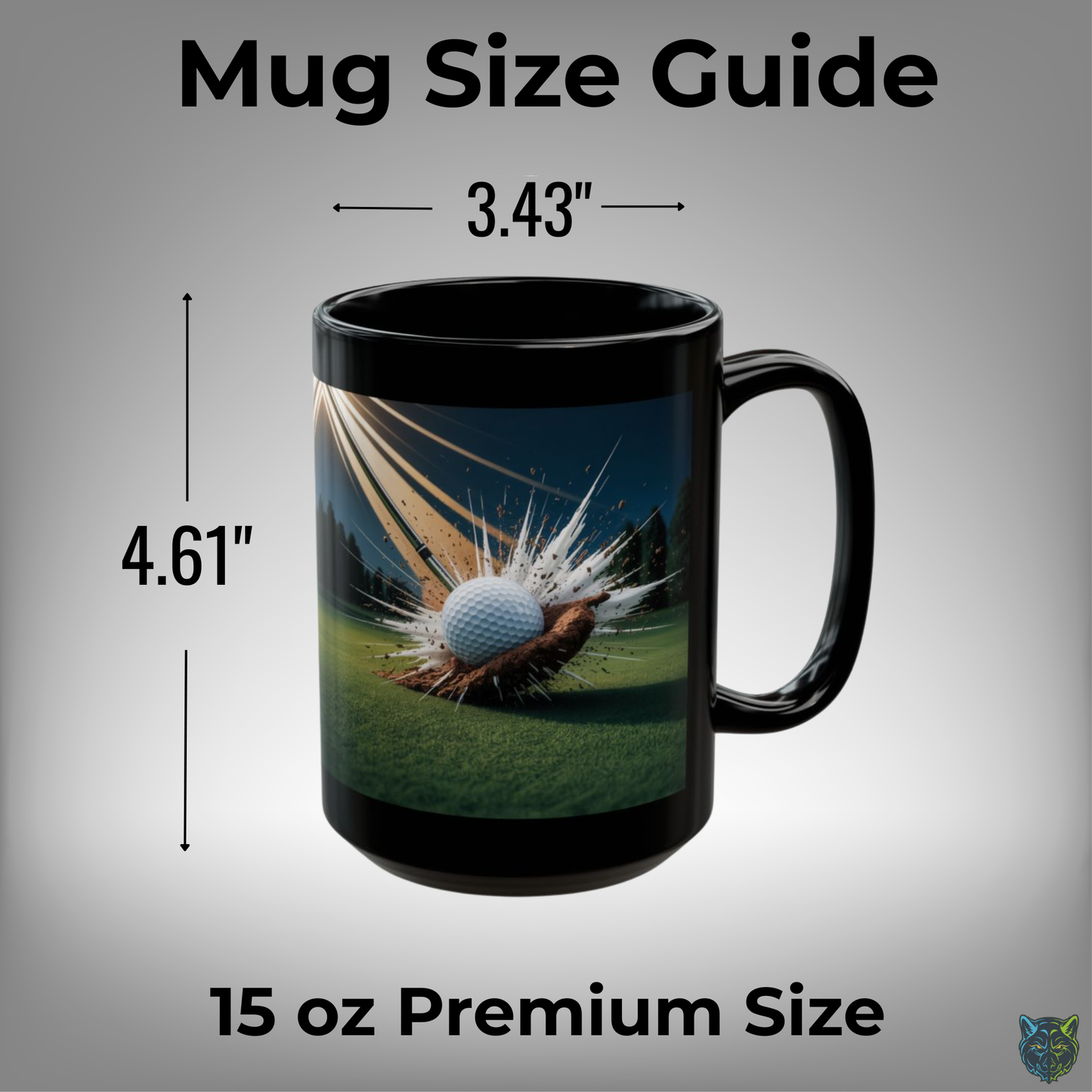 Golf Coffee Mug Golf Ball Impact Black Ceramic Coffee Mug 15oz Golf Lover Gift by Lair Gadgets