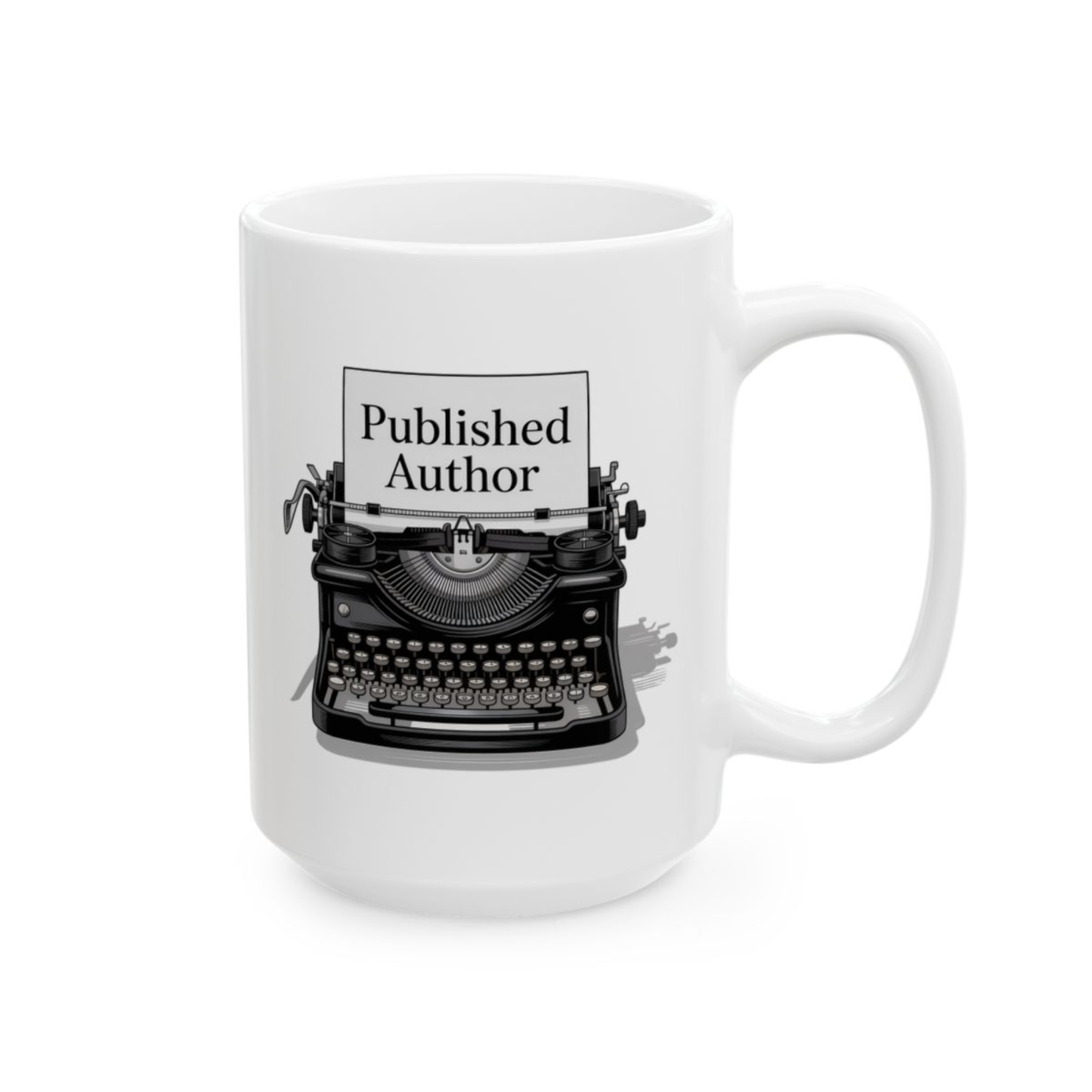 Published Author Mug Vintage Typewriter Coffee Mug White Ceramic 15oz Writer Gift by Lair Gadgets