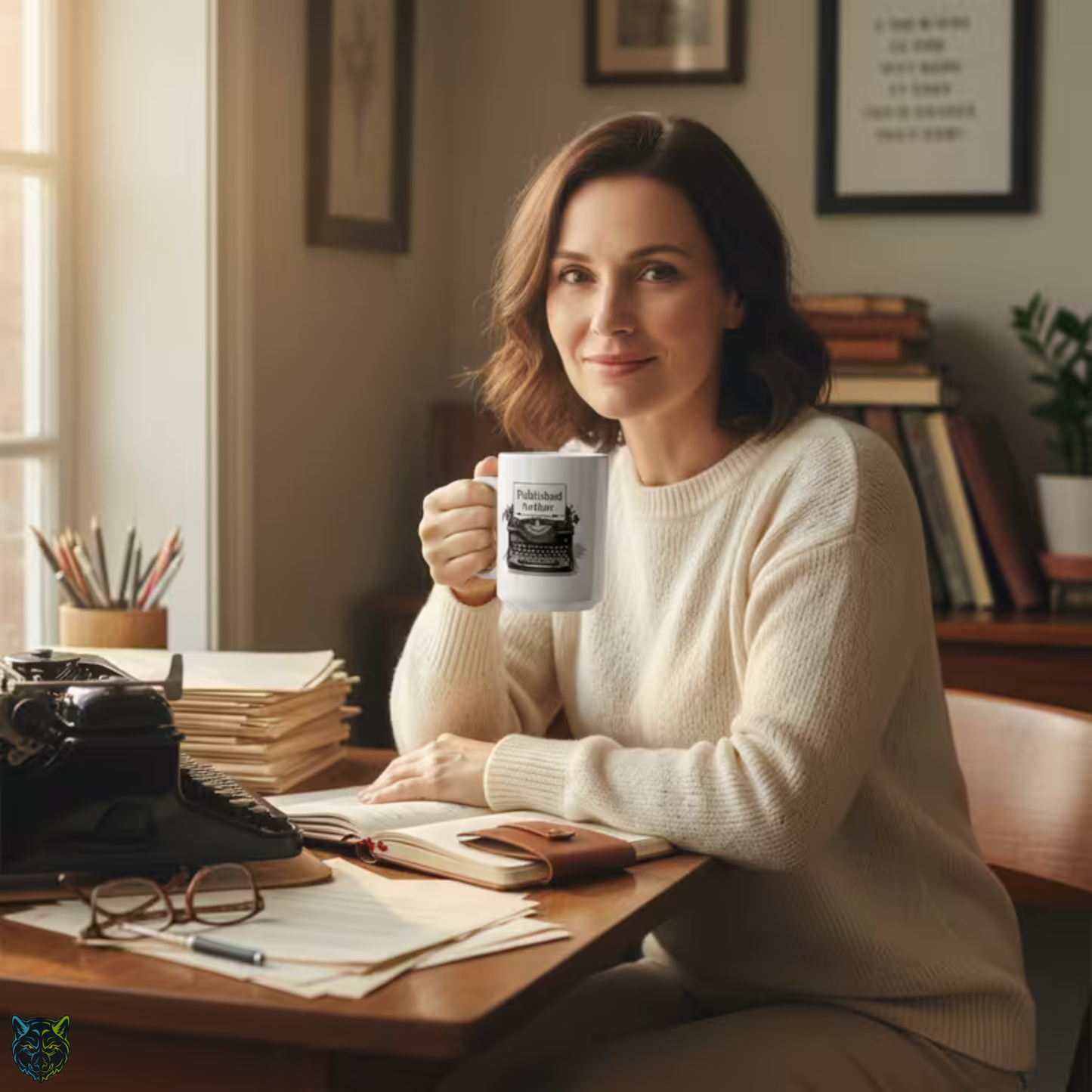 Published Author Mug Vintage Typewriter Coffee Mug White Ceramic 15oz Writer Gift by Lair Gadgets