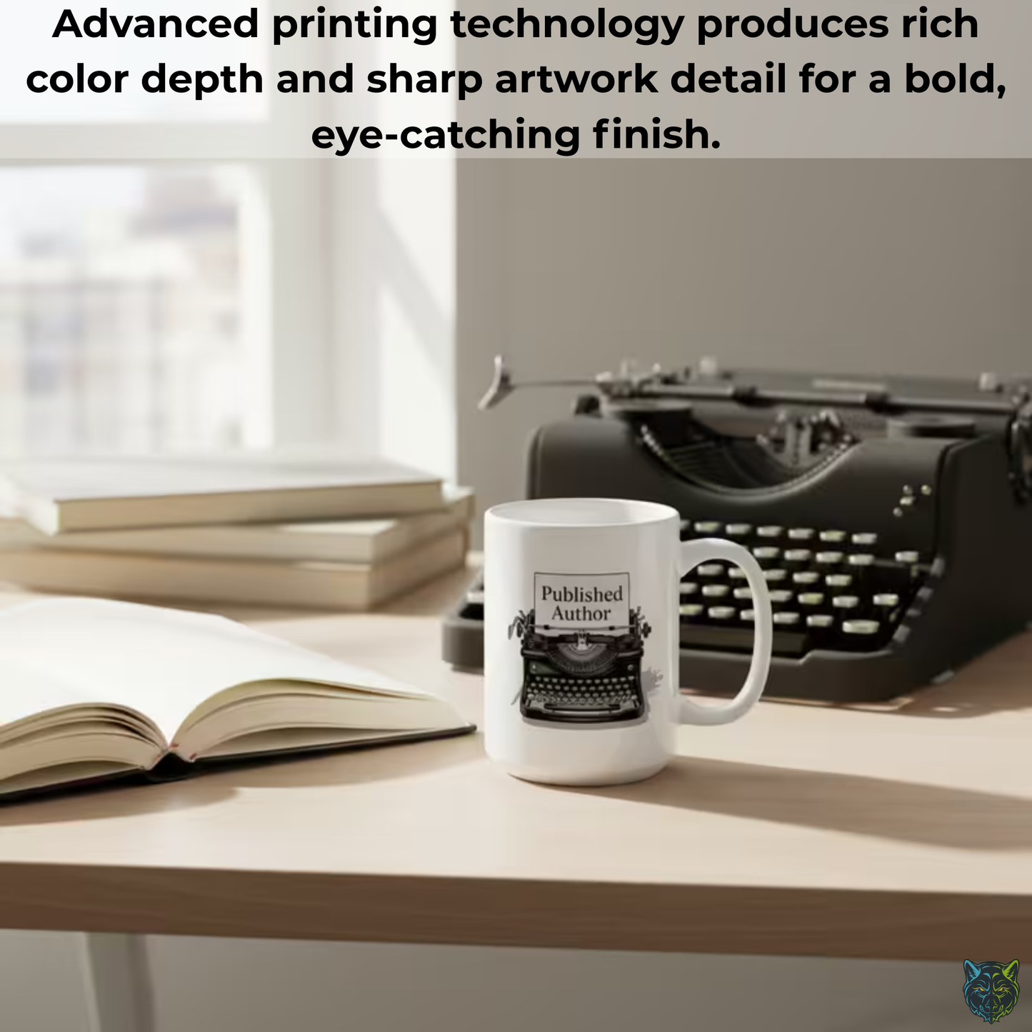 Published Author Mug Vintage Typewriter Coffee Mug White Ceramic 15oz Writer Gift by Lair Gadgets
