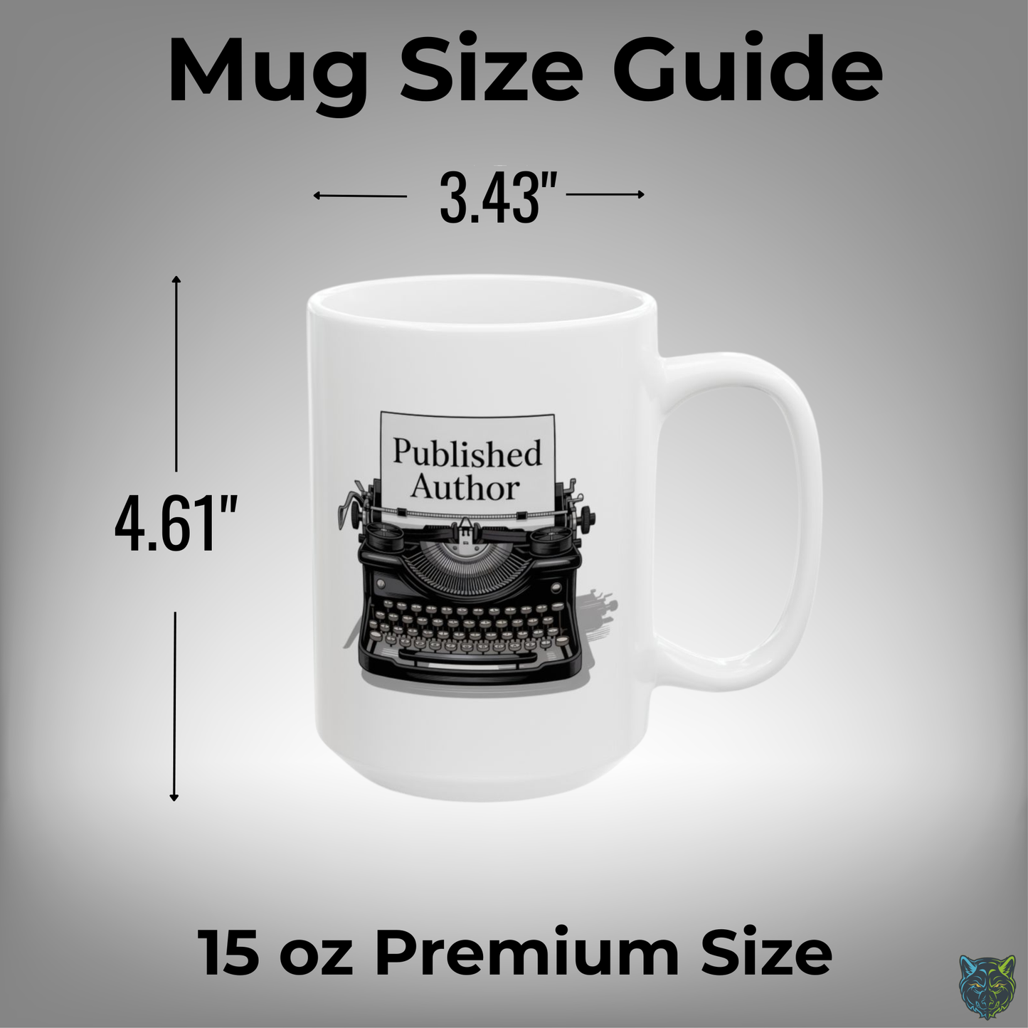Published Author Mug Vintage Typewriter Coffee Mug White Ceramic 15oz Writer Gift by Lair Gadgets