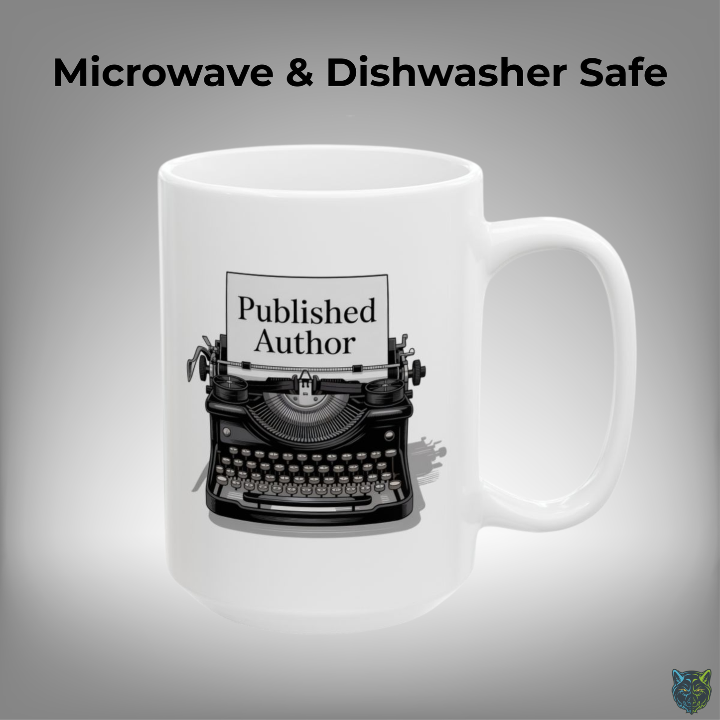 Published Author Mug Vintage Typewriter Coffee Mug White Ceramic 15oz Writer Gift by Lair Gadgets