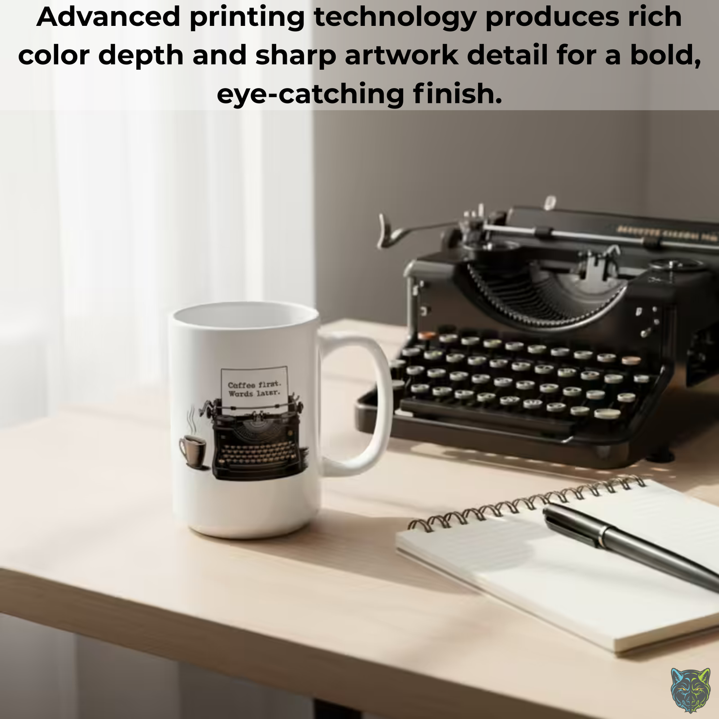Writer Coffee Mug Coffee First Words Later Typewriter Mug White Ceramic 15oz Writer Gift by Lair Gadgets