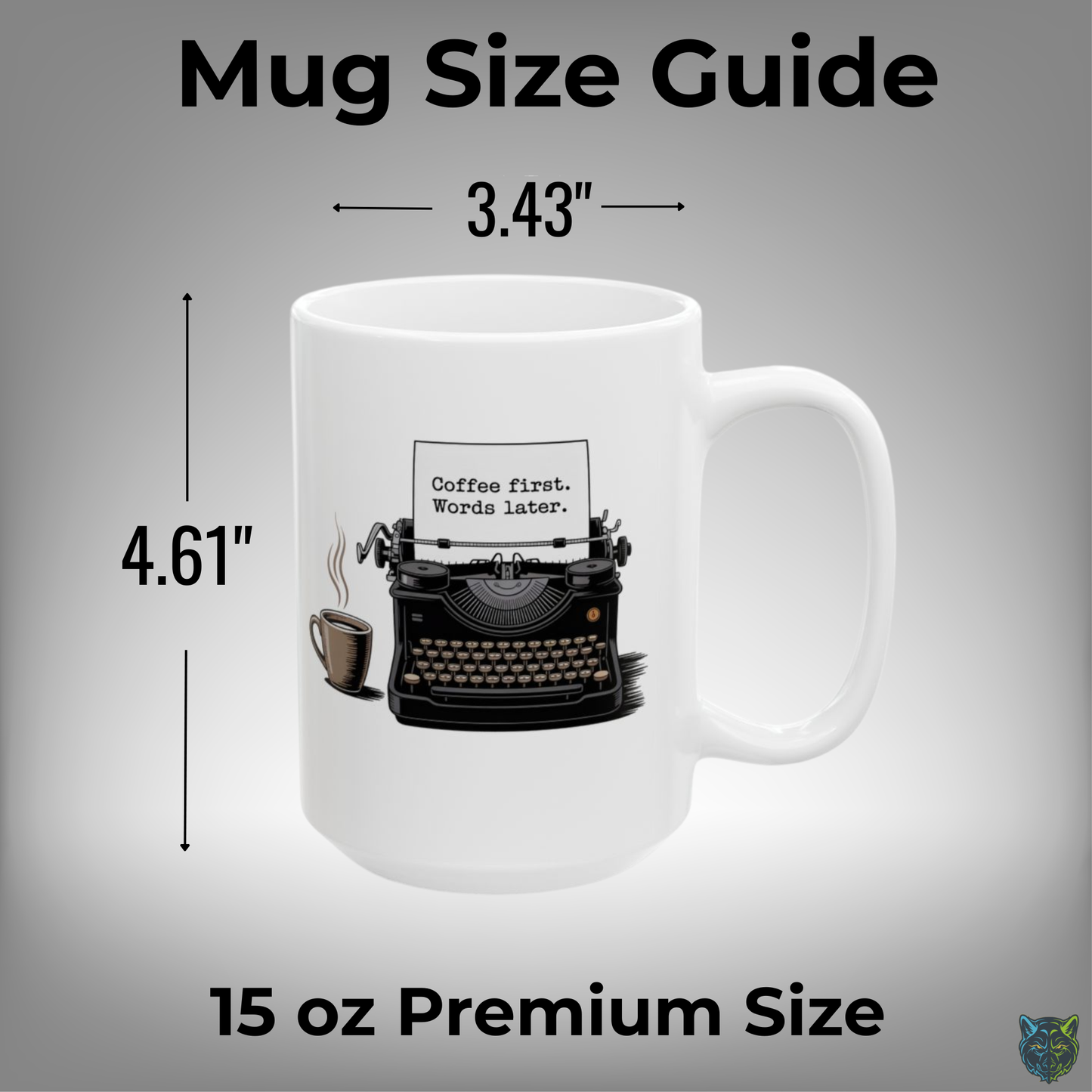 Writer Coffee Mug Coffee First Words Later Typewriter Mug White Ceramic 15oz Writer Gift by Lair Gadgets