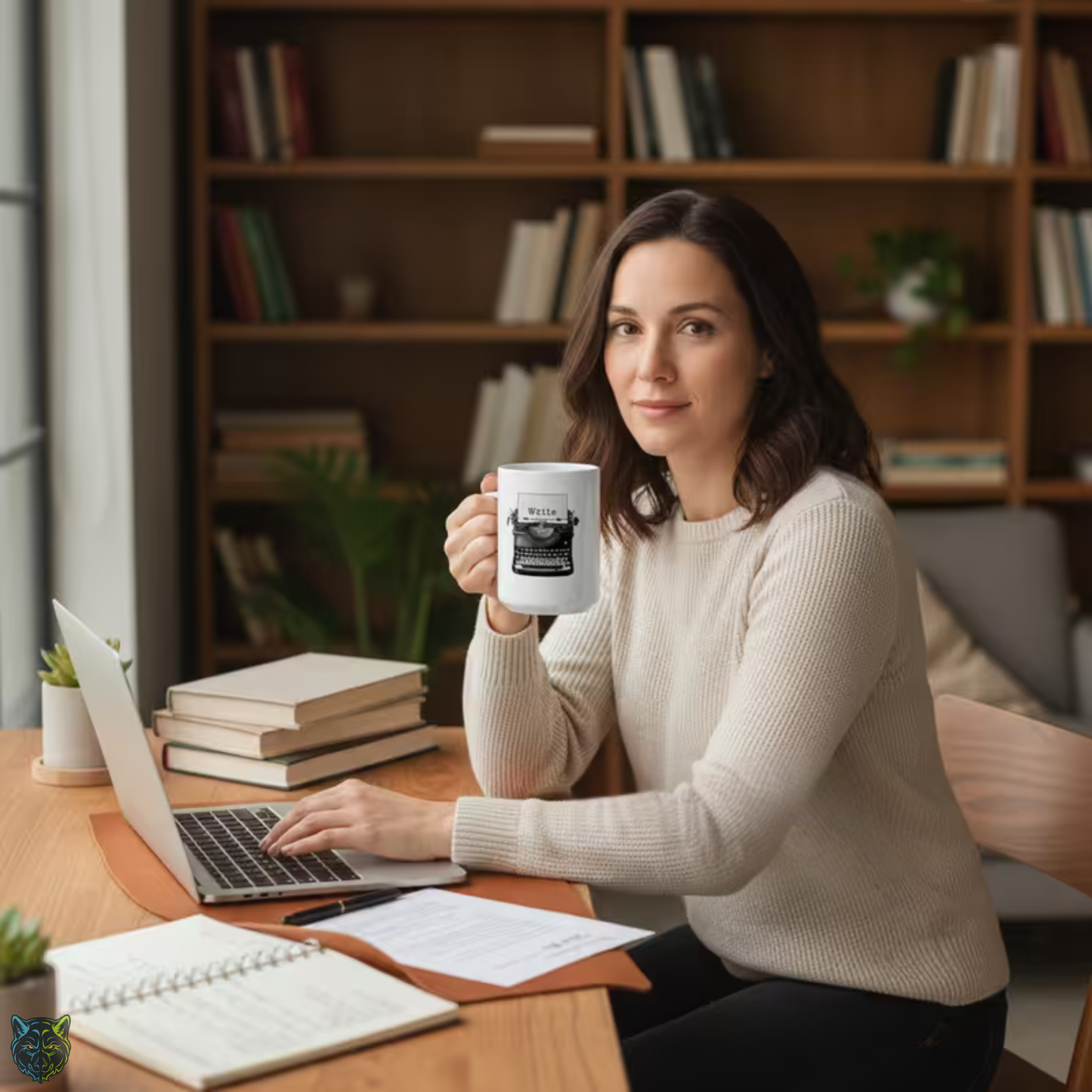 Writer Coffee Mug Write Typewriter Mug Minimalist Writing Mug White Ceramic 15oz Writer Gift by Lair Gadgets