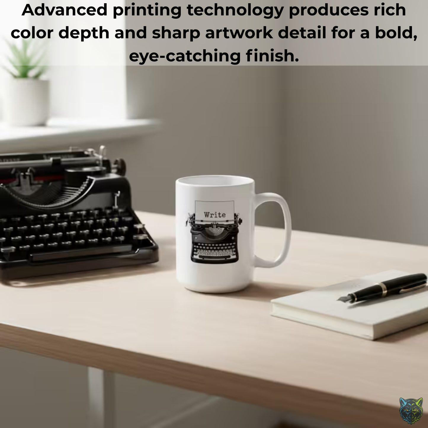 Writer Coffee Mug Write Typewriter Mug Minimalist Writing Mug White Ceramic 15oz Writer Gift by Lair Gadgets