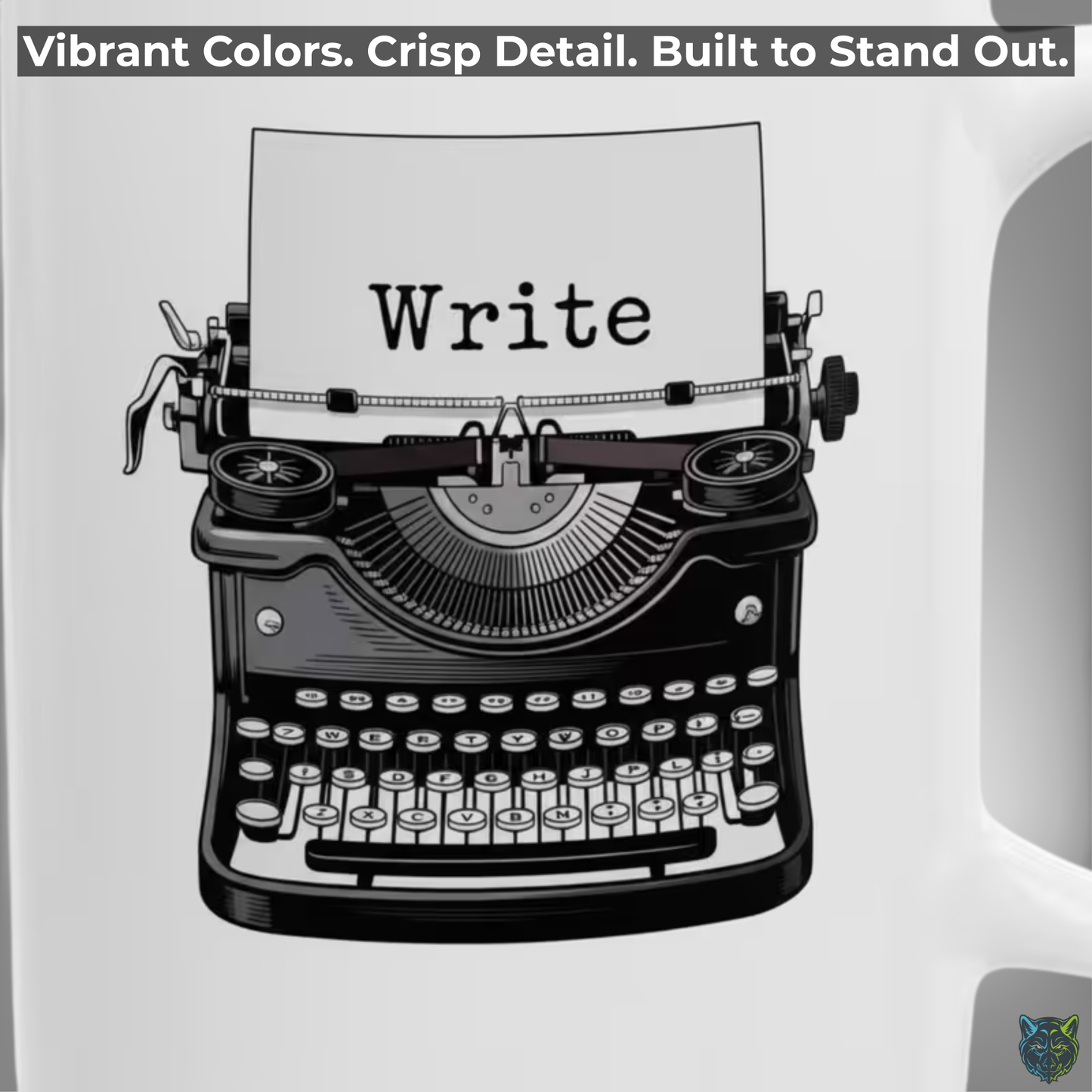 Writer Coffee Mug Write Typewriter Mug Minimalist Writing Mug White Ceramic 15oz Writer Gift by Lair Gadgets