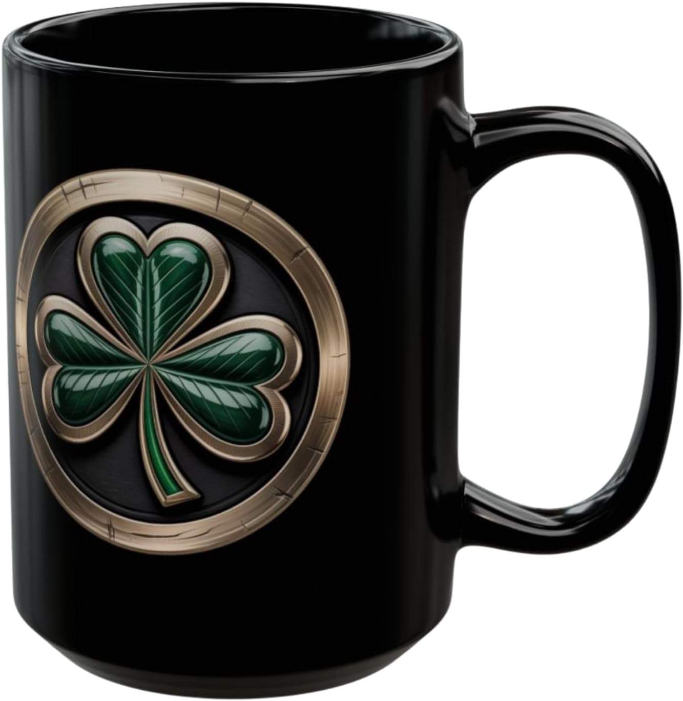 Irish Heritage Coffee Mug  Ceramic – Celtic Shamrock Emblem Design – Irish Pride Gift