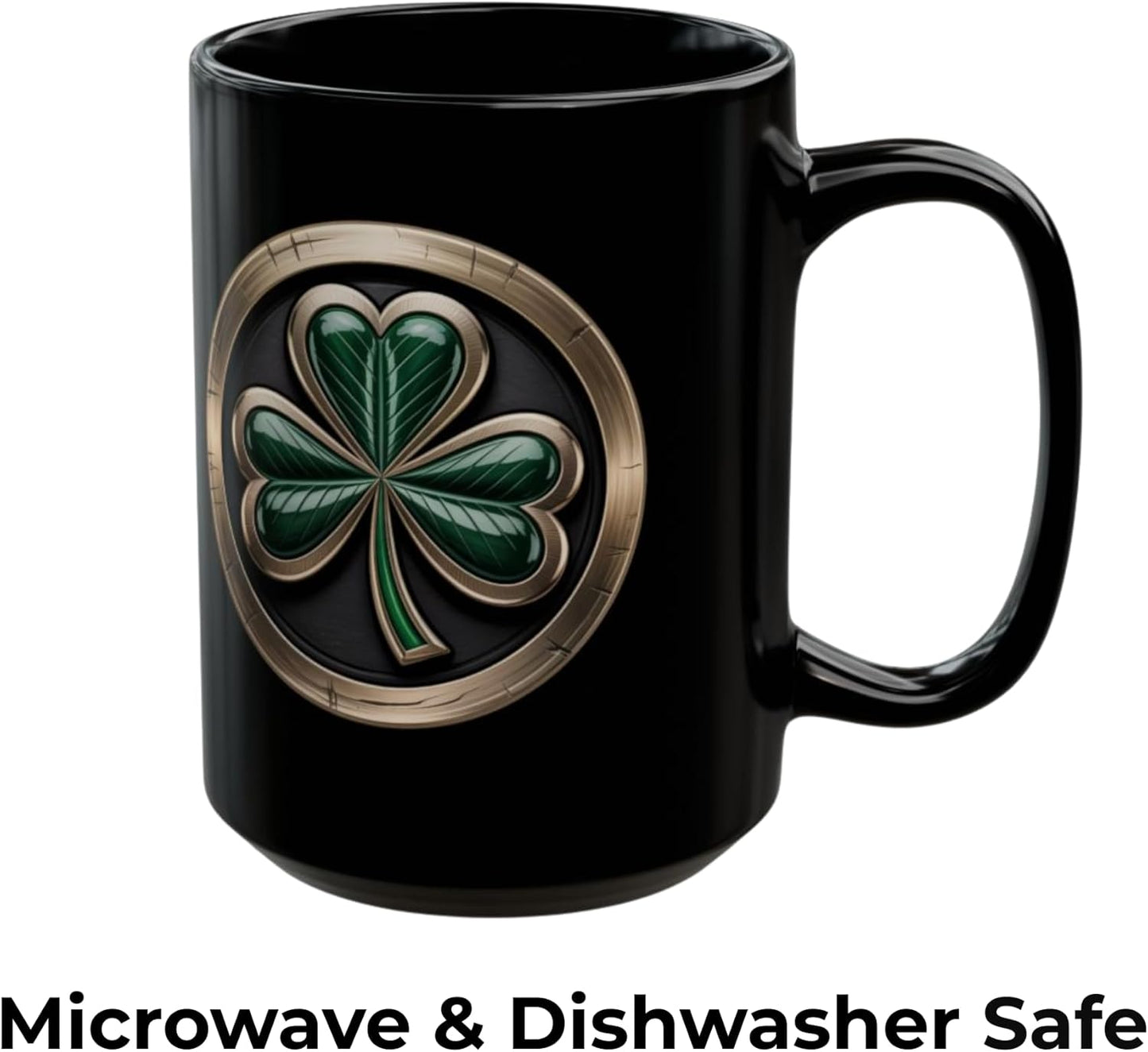 Irish Heritage Coffee Mug  Ceramic – Celtic Shamrock Emblem Design – Irish Pride Gift
