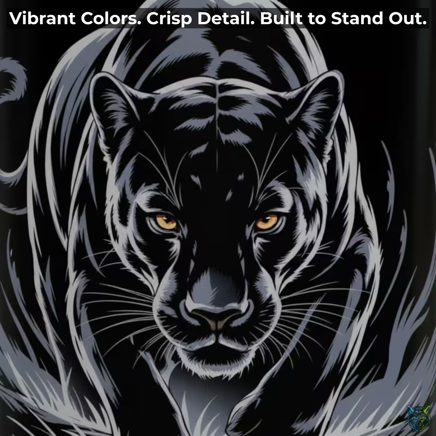 Black Panther Coffee Mug Stealth Predator Design Black Ceramic 15oz Wildlife Gift by Lair Gadgets