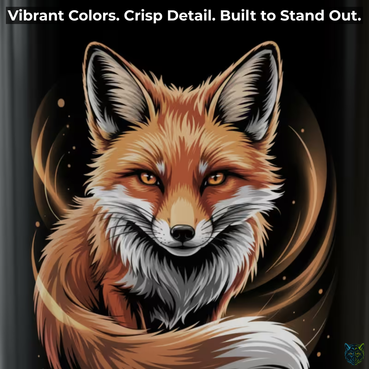 Fox Coffee Mug Wildlife Design Black Ceramic 15oz Animal Lover Gift by Lair Gadgets