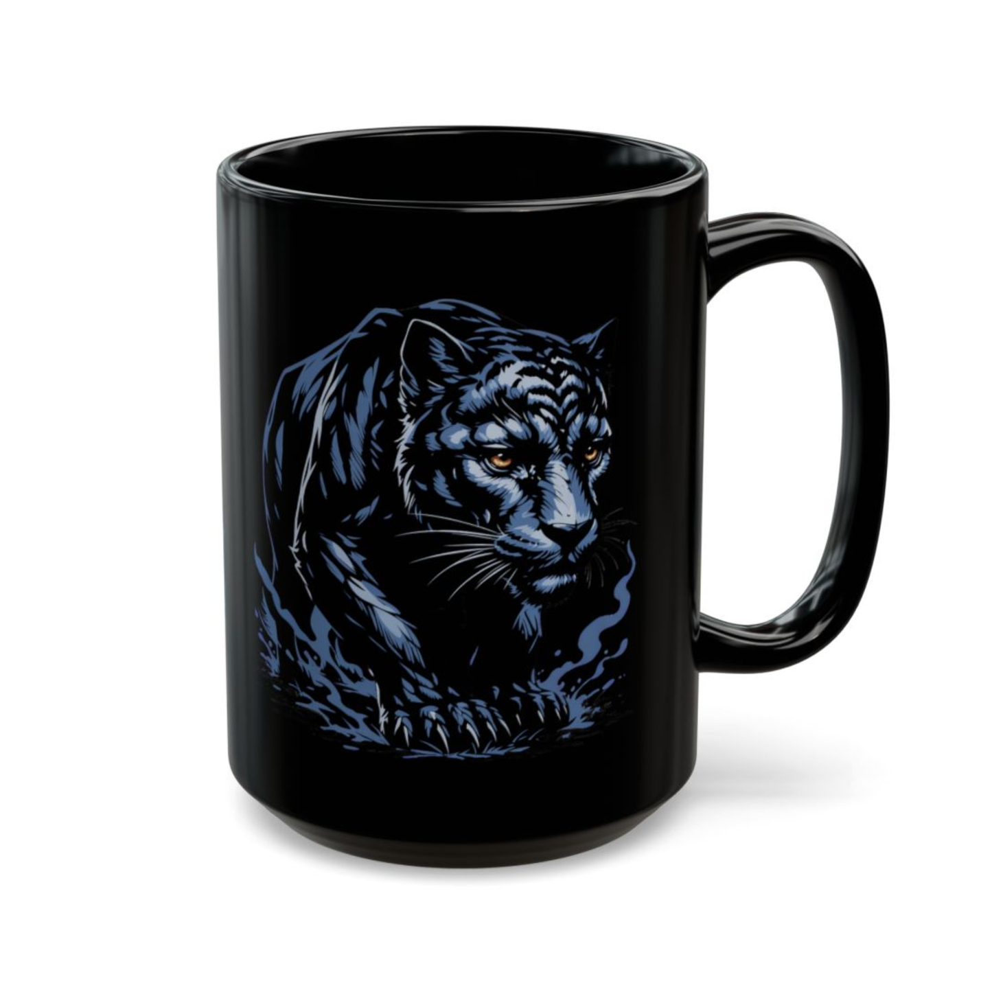 Black Panther Coffee Mug Shadow Wildlife Design Black Ceramic 15oz Animal Lover Gift by Lair Gadgets