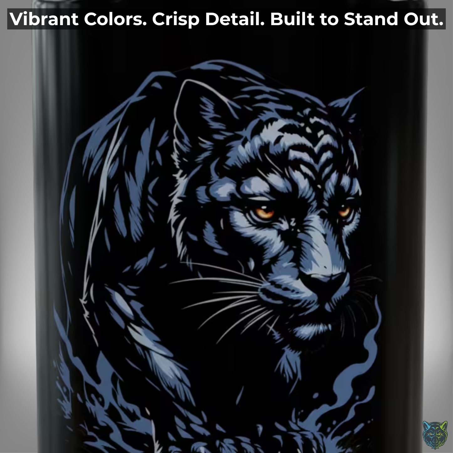 Black Panther Coffee Mug Shadow Wildlife Design Black Ceramic 15oz Animal Lover Gift by Lair Gadgets