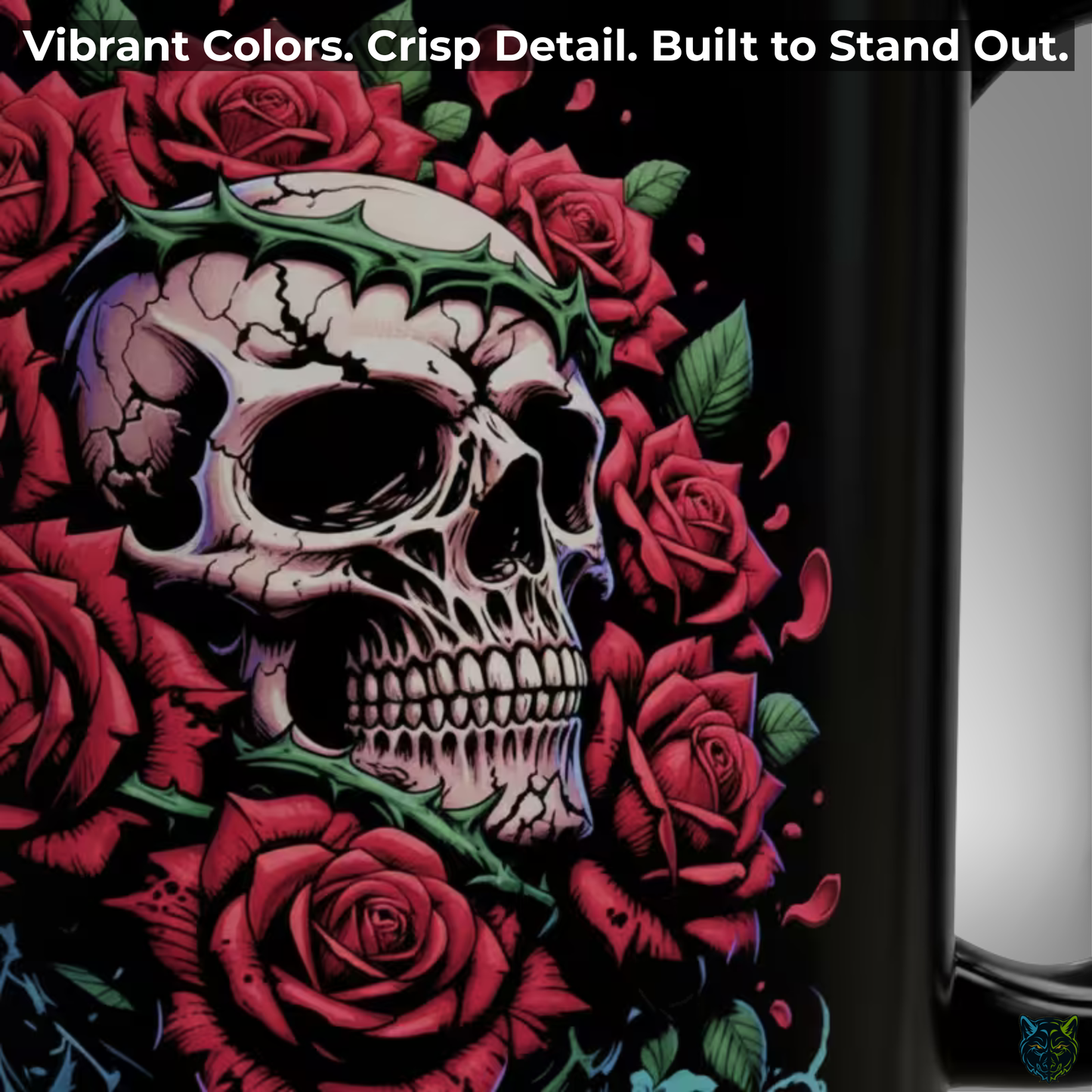 Skull Coffee Mug Red Rose Gothic Black Ceramic 15oz Dark Aesthetic Cup Gift by Lair Gadgets