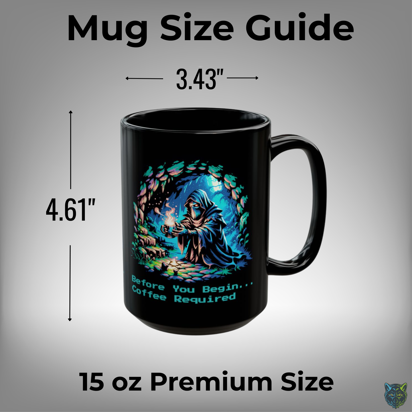 Gamer Coffee Mug Before You Begin Coffee Required Hooded Rogue Design Black Ceramic 15oz Gaming Gift by Lair Gadgets