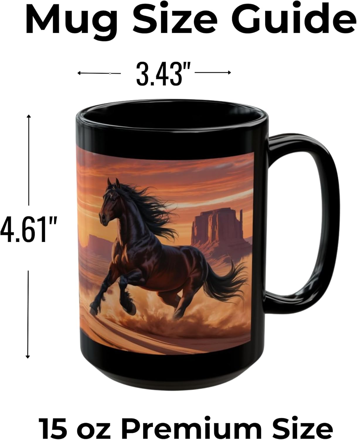 Horse Coffee Mug – Canyon Stallion Ceramic 15oz Western Desert Horse Mug
