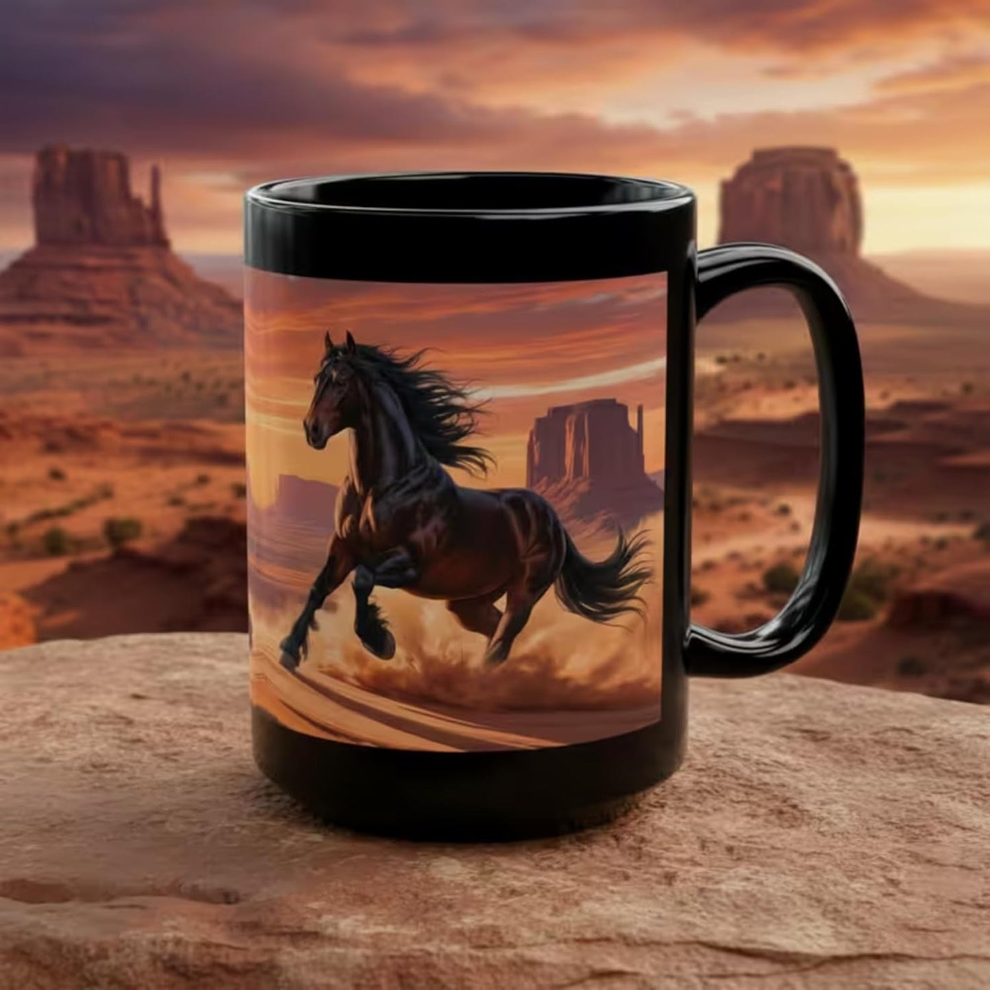 Horse Coffee Mug – Canyon Stallion Ceramic 15oz Western Desert Horse Mug